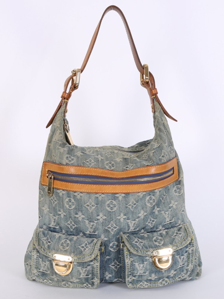 Louis Vuitton Baggy GM Monogram Denim Hobo Bag Blue