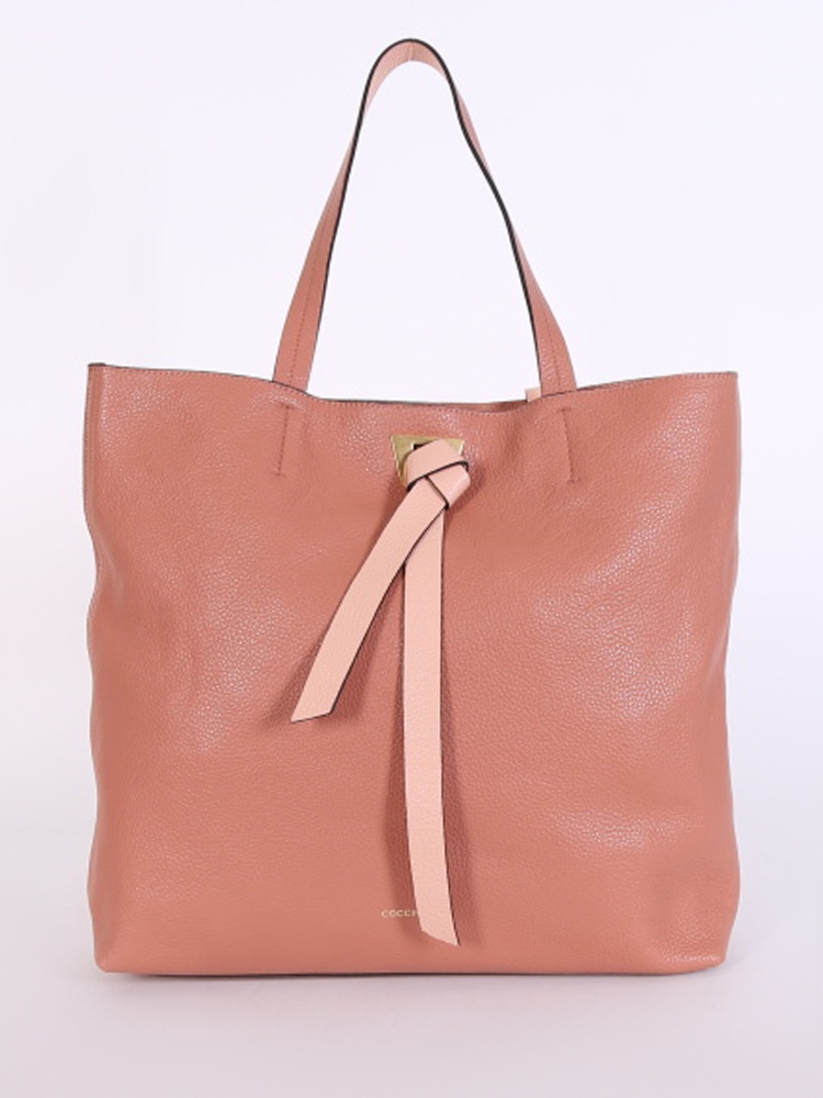 Coccinelle Joy Knot Strap Leather Tote Litchi www.luxurybags.eu