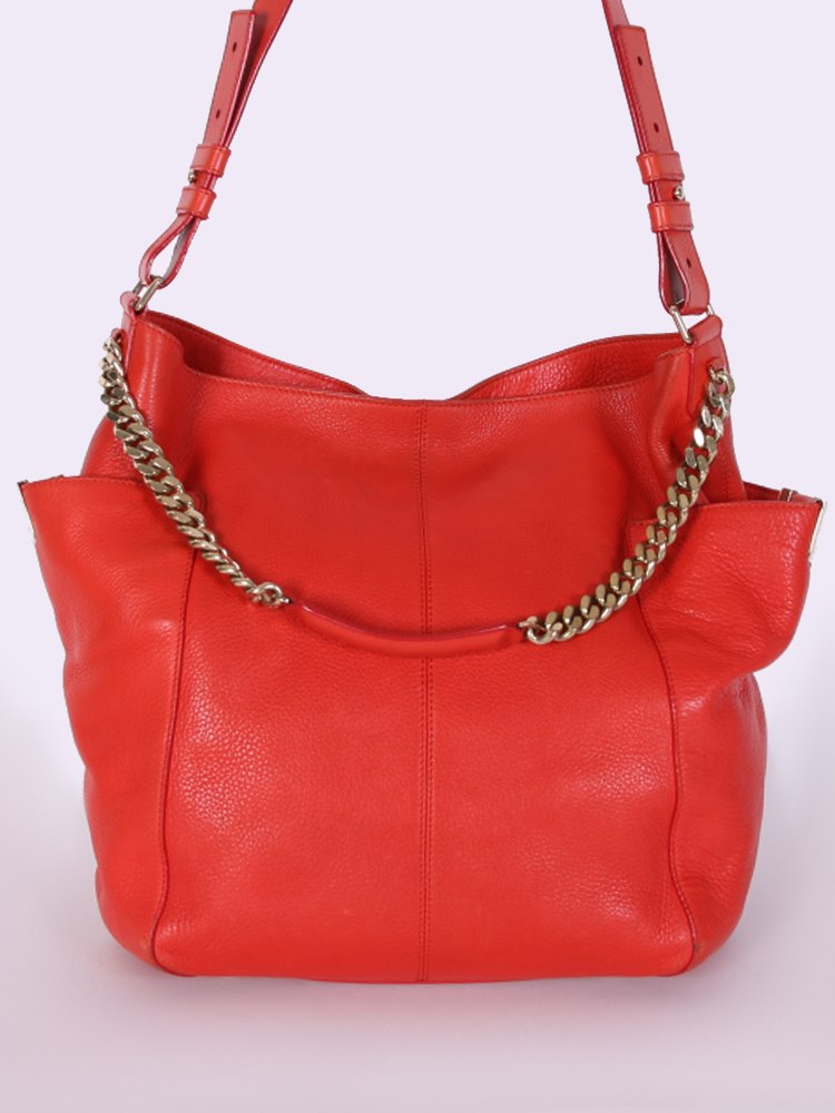 Jimmy Choo Anna Soft Calfskin Shoulder Bag with Strap Red www