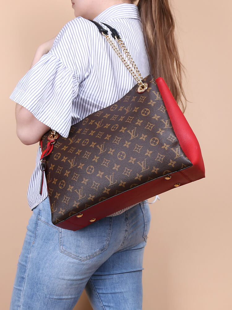 Buy Louis Vuitton Monogram Canvas Grained Calf Leather Surene MM Shoulder  Handbag Cerise Article:M43773 at