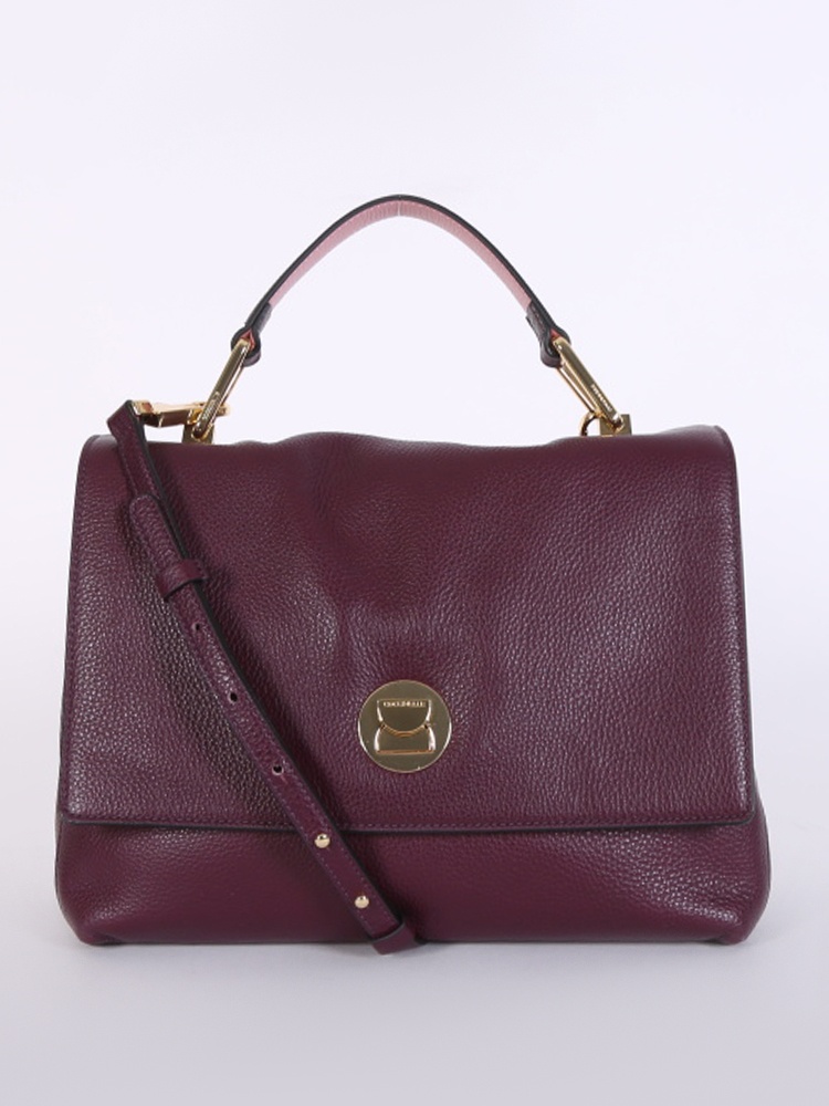 Coccinelle Liya Medium Leather Handbag Purple www.luxurybags.eu