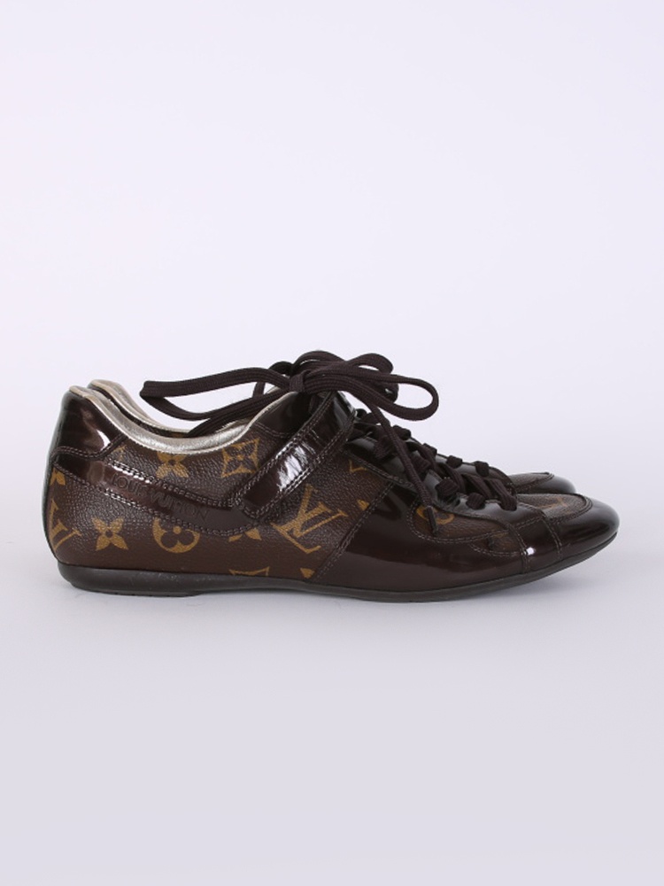 Louis Vuitton Monogram Canvas and Suede Globe Trotter Sneakers Size 4.5/35