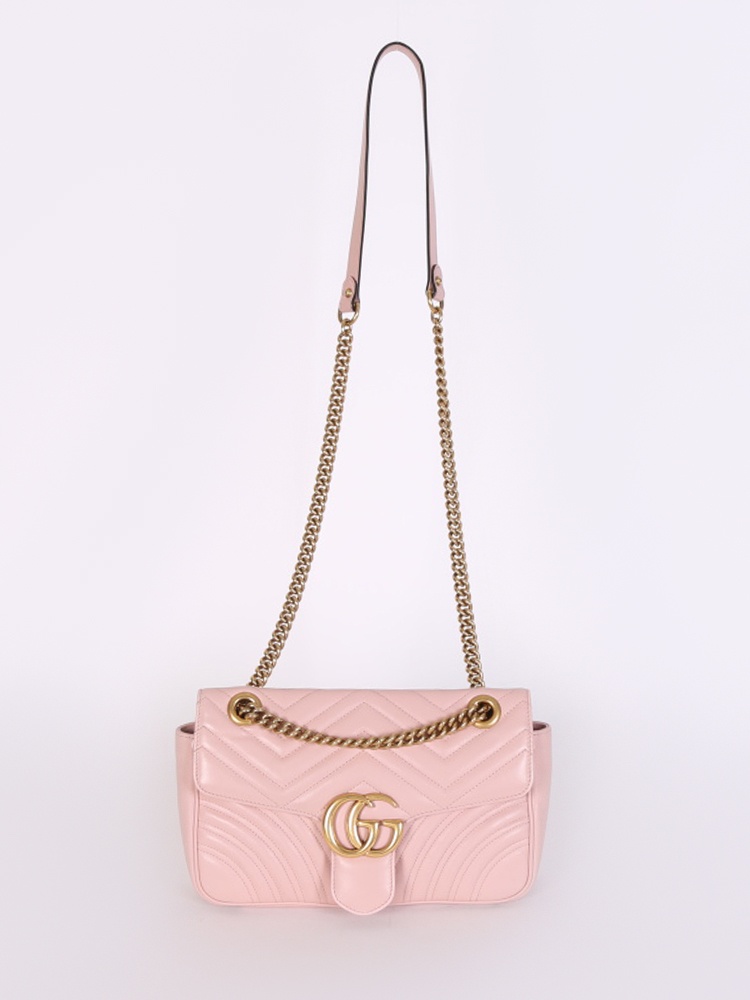 Gg marmont chain leather tote Gucci Pink in Leather - 25087066
