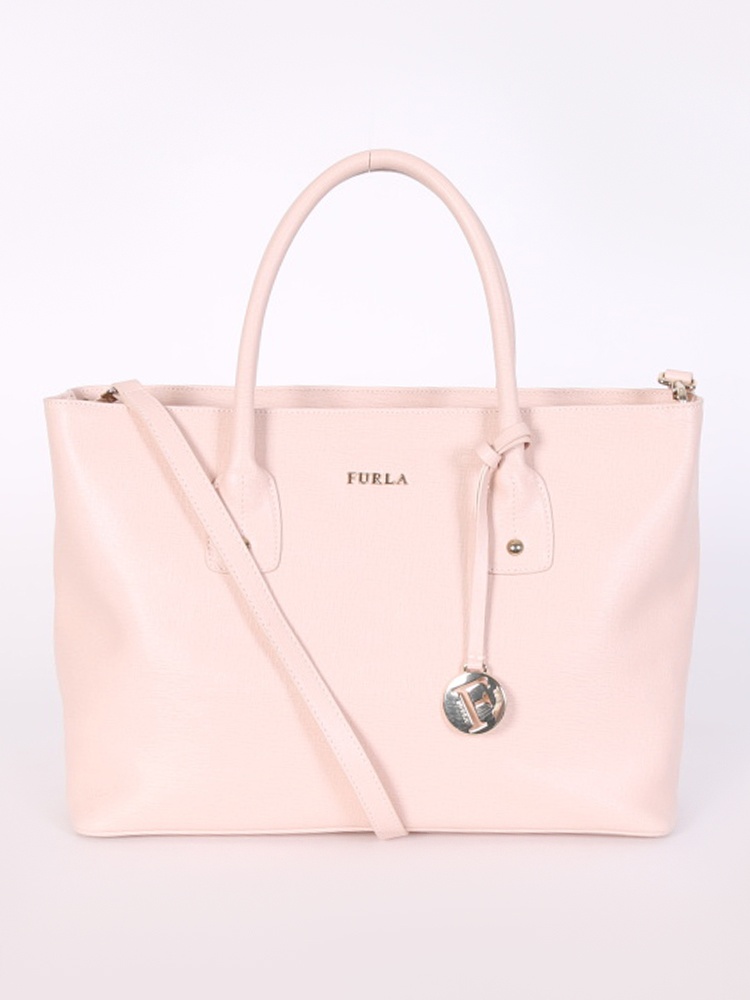 Furla Saffiano Linda Tote Peonia Pink Leather Shoulder Bag (768285)