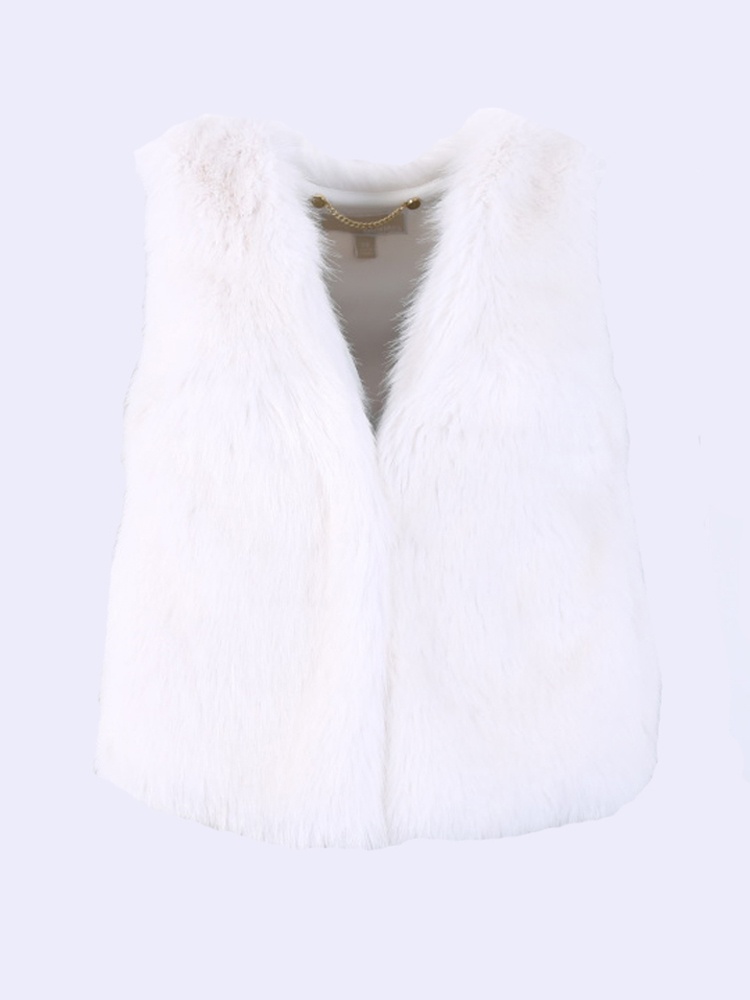 Michael Kors - Faux Fur Short Vest White XS 