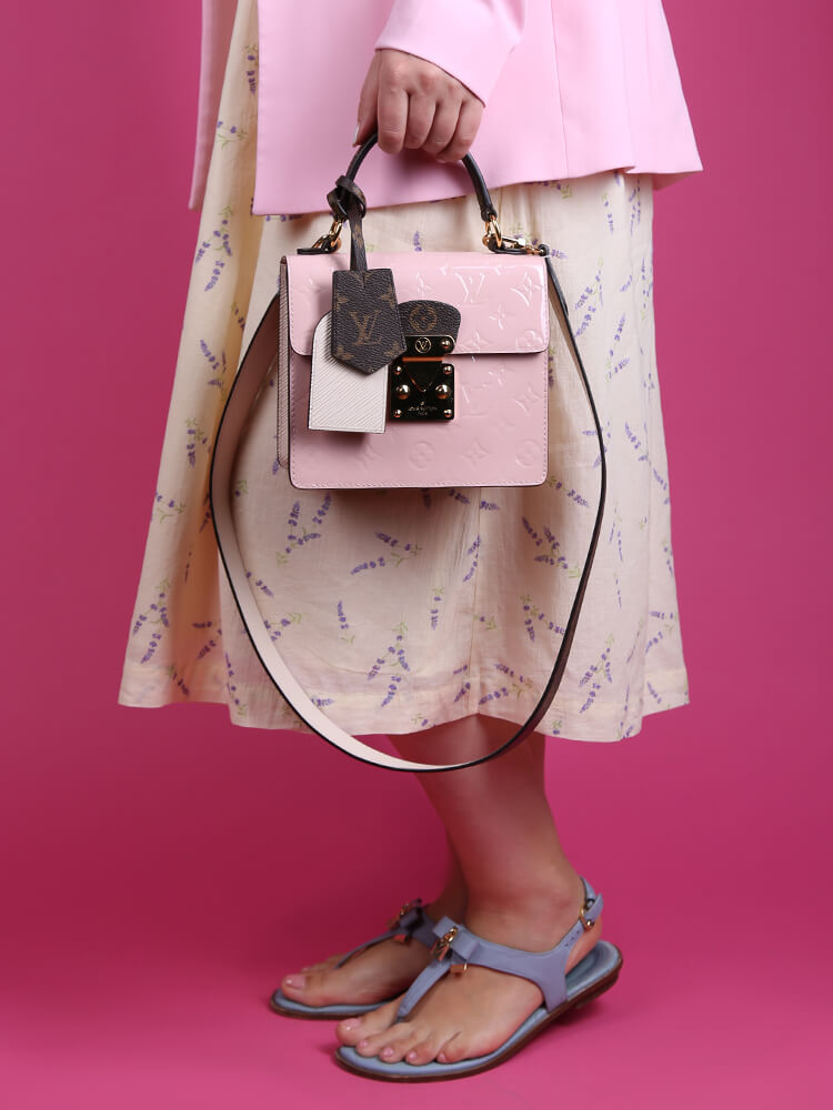 Louis Vuitton Rose Ballerine Monogram Vernis Leather Spring Street NM Bag