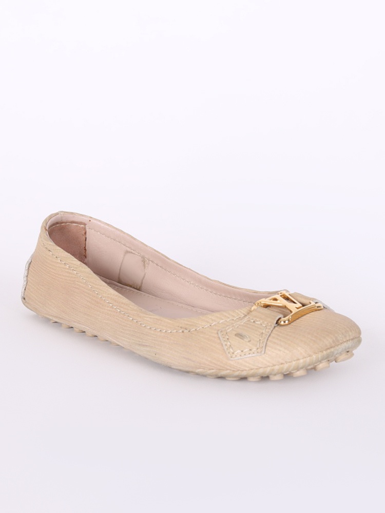 LOUIS VUITTON Leather Oxford Ballerina Flats 36