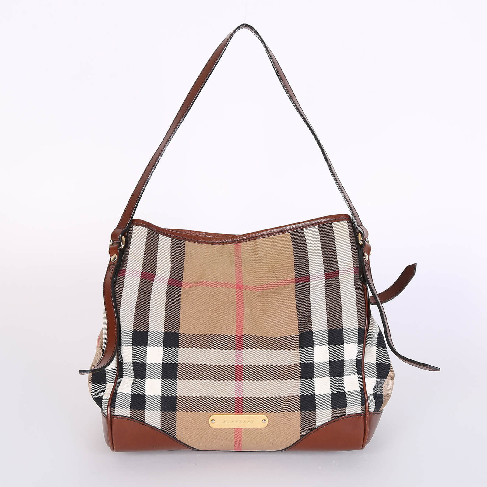 Burberry - Canter Small House Check Tote Brown 
