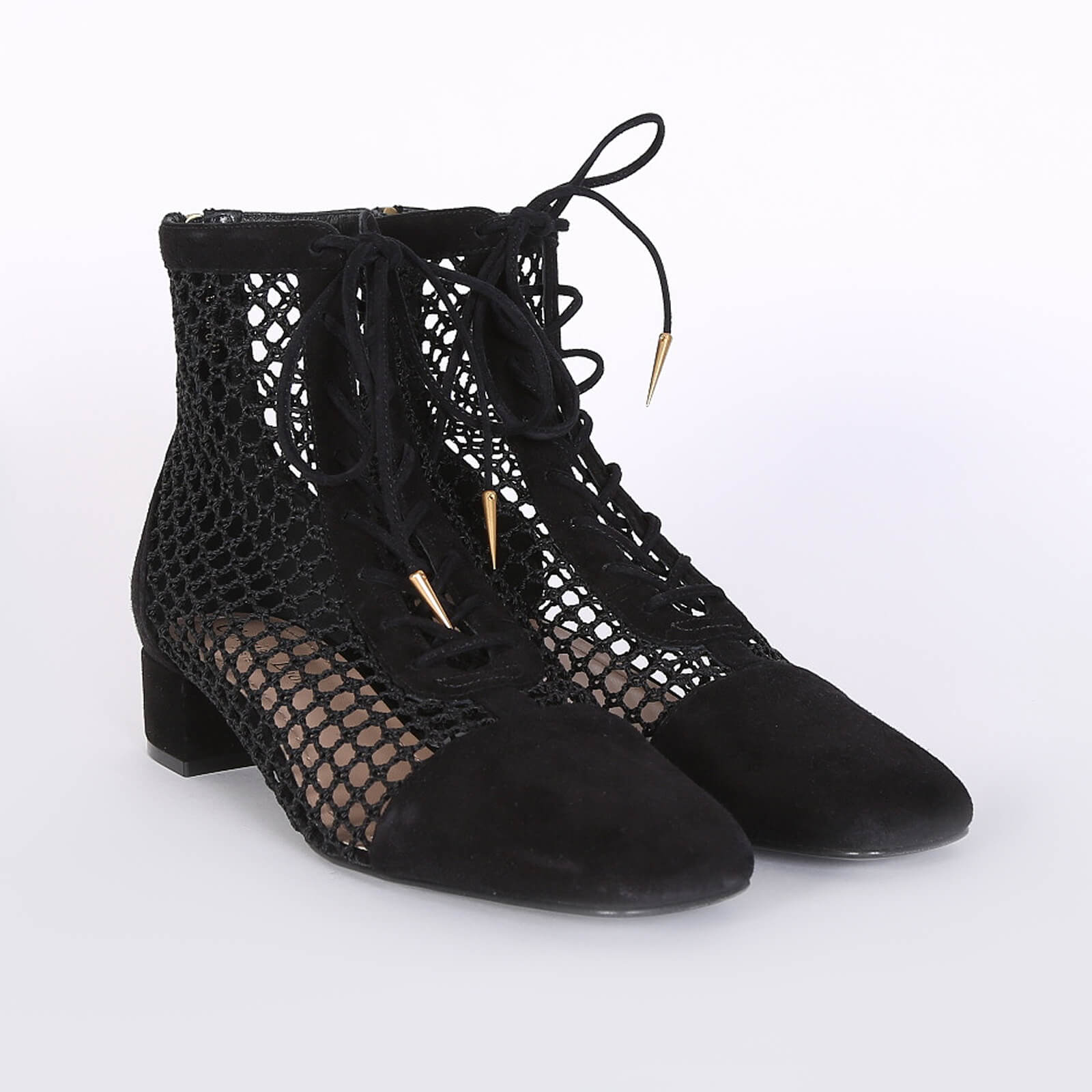 Dior Naughtily D Mesh Suede Calfskin Ankle Boots Black 40 www.luxurybags.eu