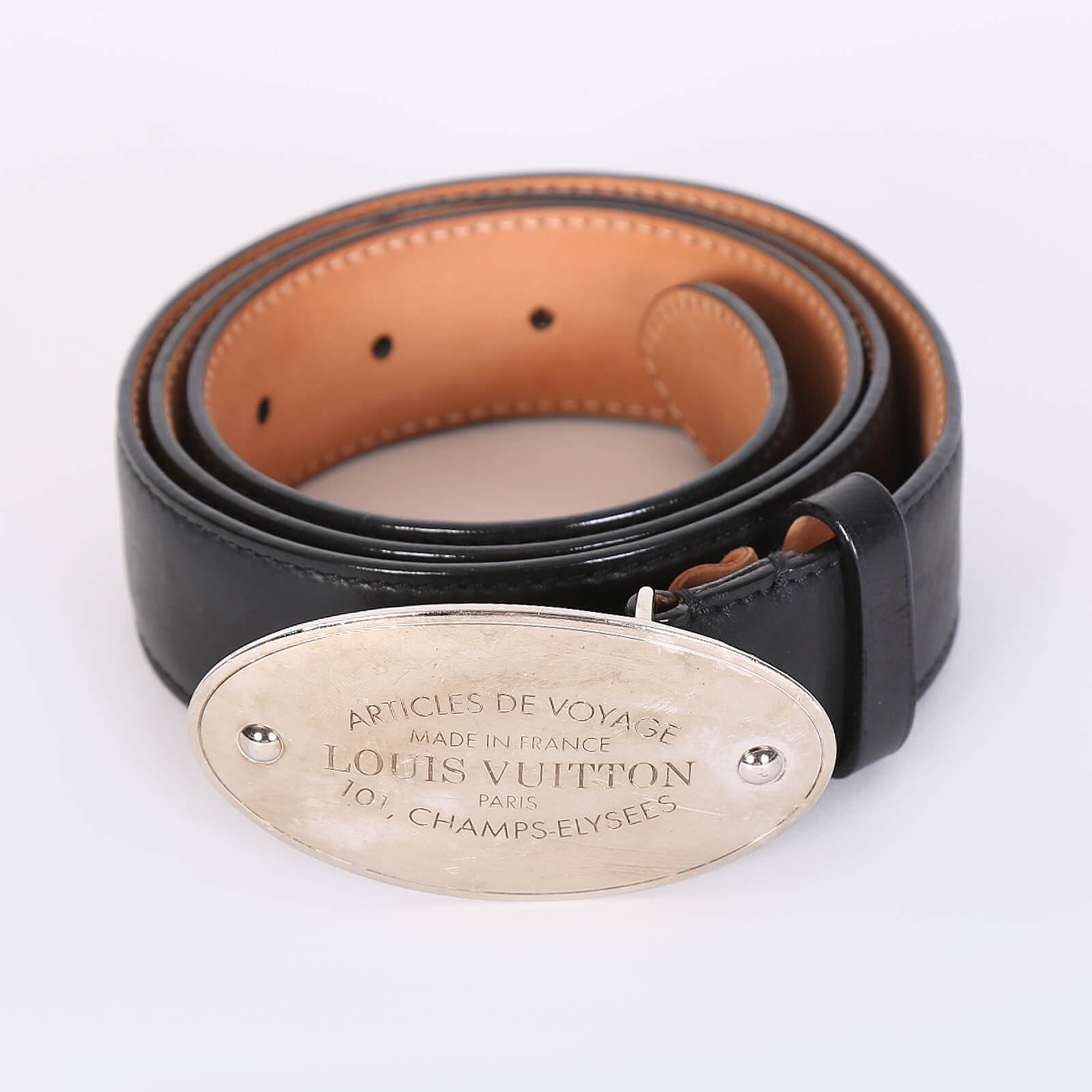 Shape leather belt Louis Vuitton Metallic size 90 cm in Leather