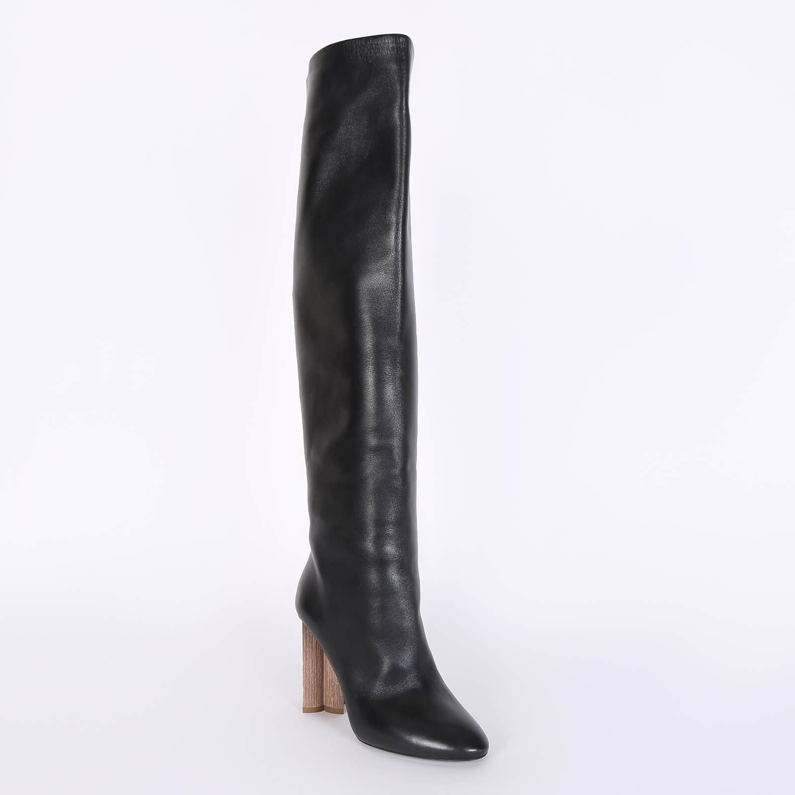 Louis Vuitton  Silhouette Calfskin Over the Knee Boots Black 37   wwwluxurybagseu