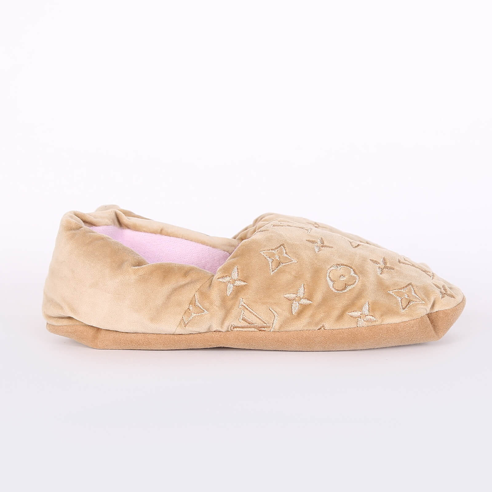 Louis Vuitton - Dreamy Monogram Embroidered Velvet Slippers Beige 38