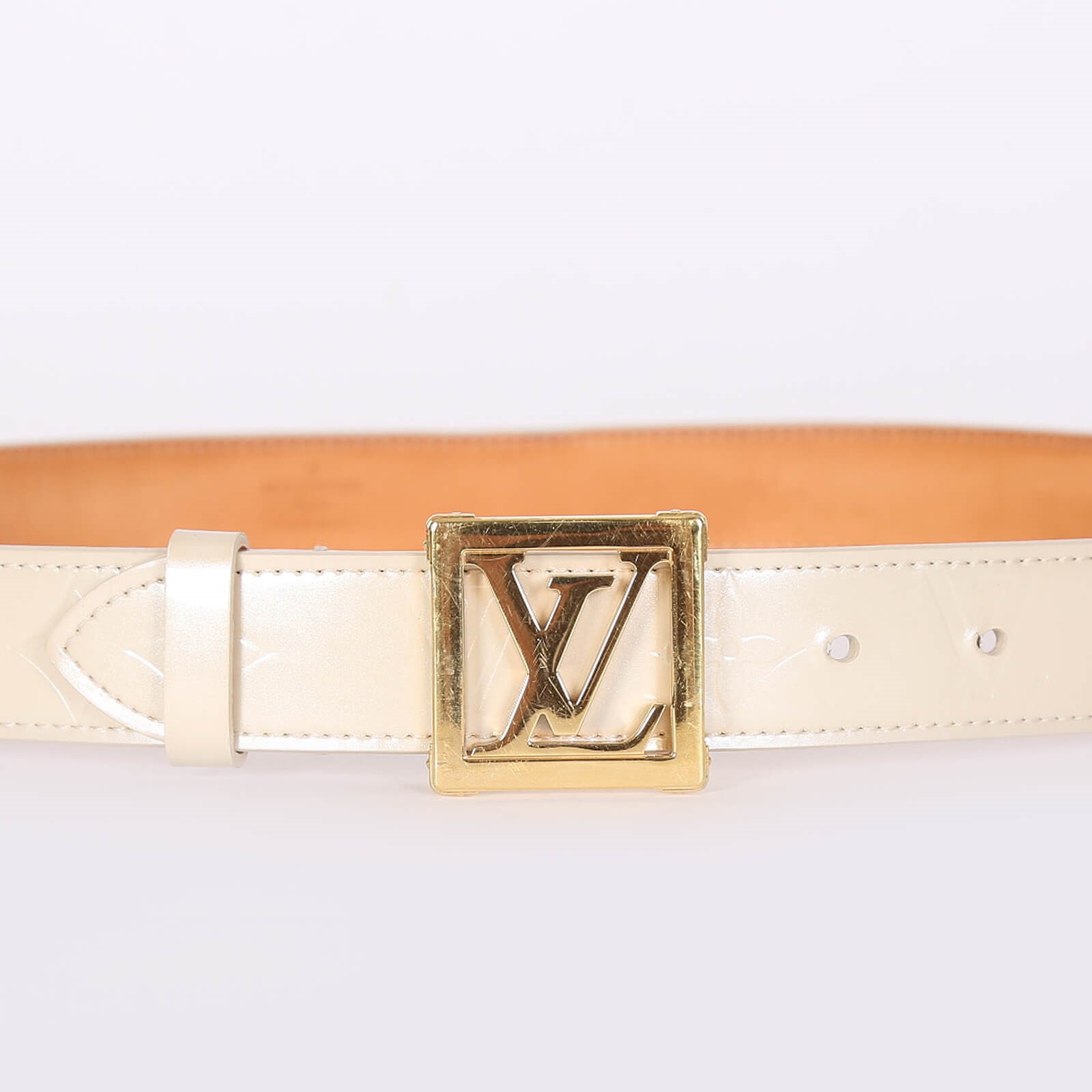 Louis Vuitton - LV Frame Monogram Vernis Leather Belt Perle 85