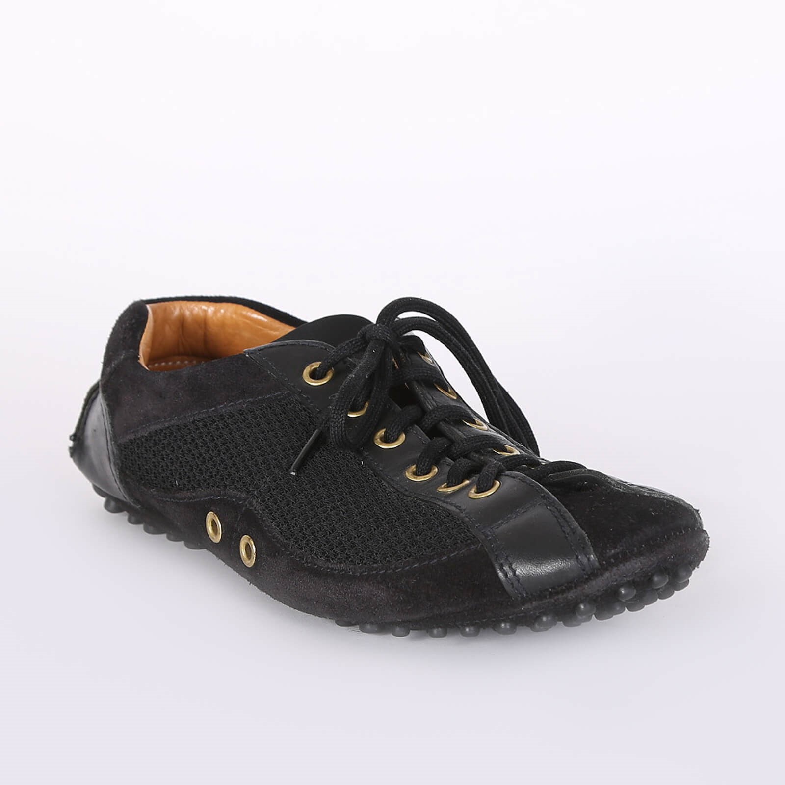 Prada - Car Shoe Leather Driving Sneakers Black 35 