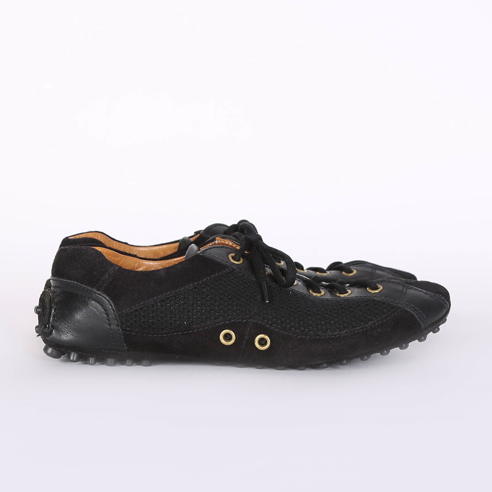 Prada - Car Shoe Leather Driving Sneakers Black 35 
