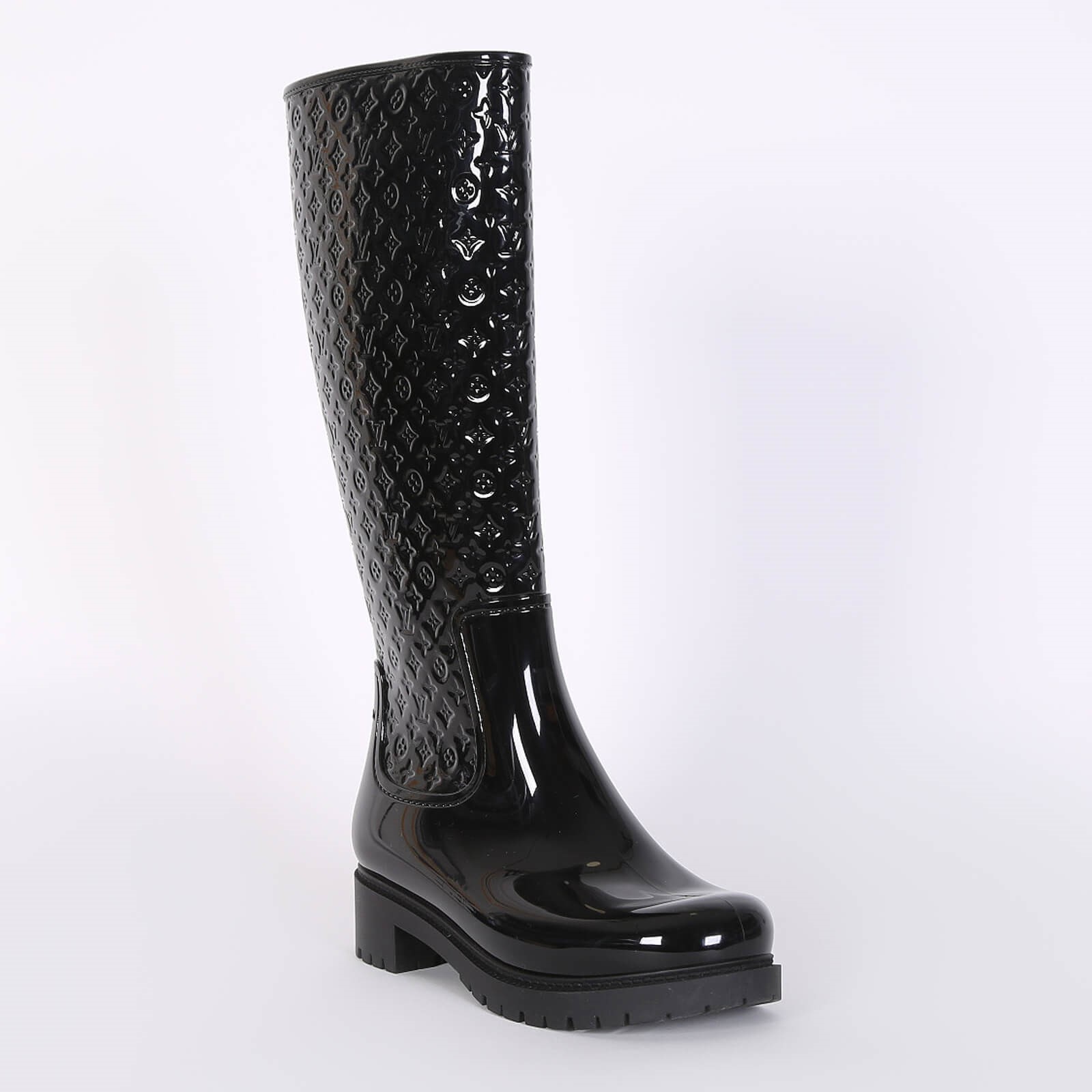 Louis Vuitton Monogram Rubber Rain Boots  Size 9  39 SHF20766  LuxeDH