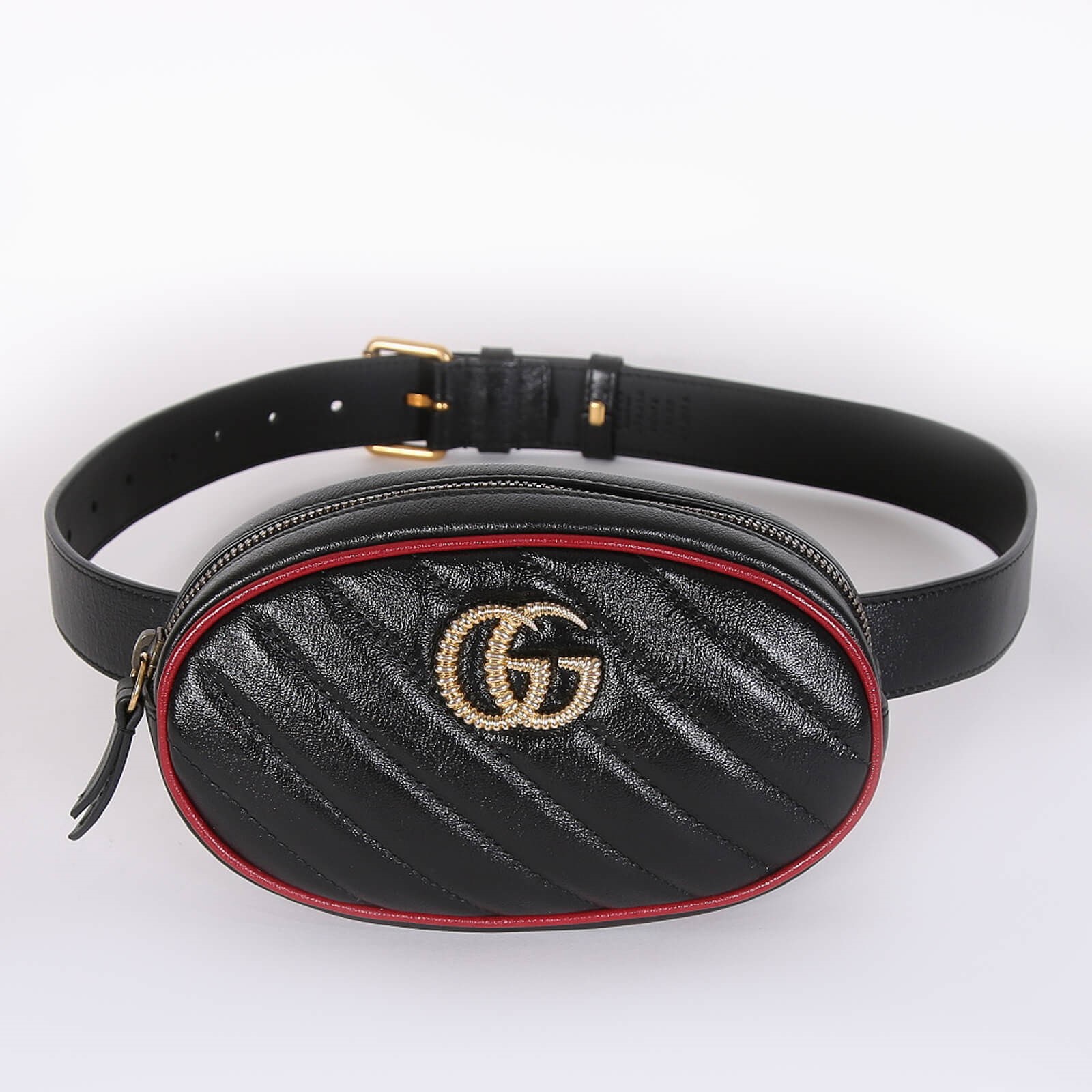 Gucci Marmont Quilted Leather Belt Black, Leather Belt
