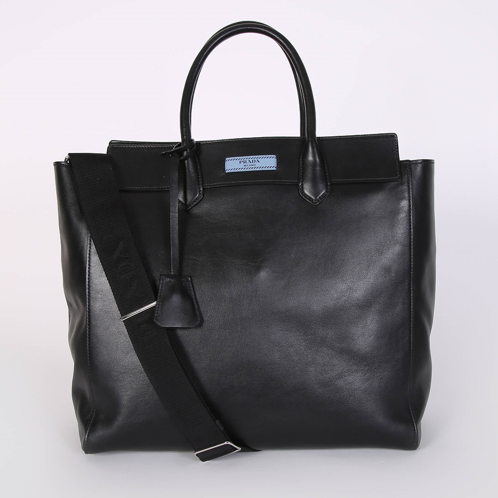 Prada etiquette store leather bag