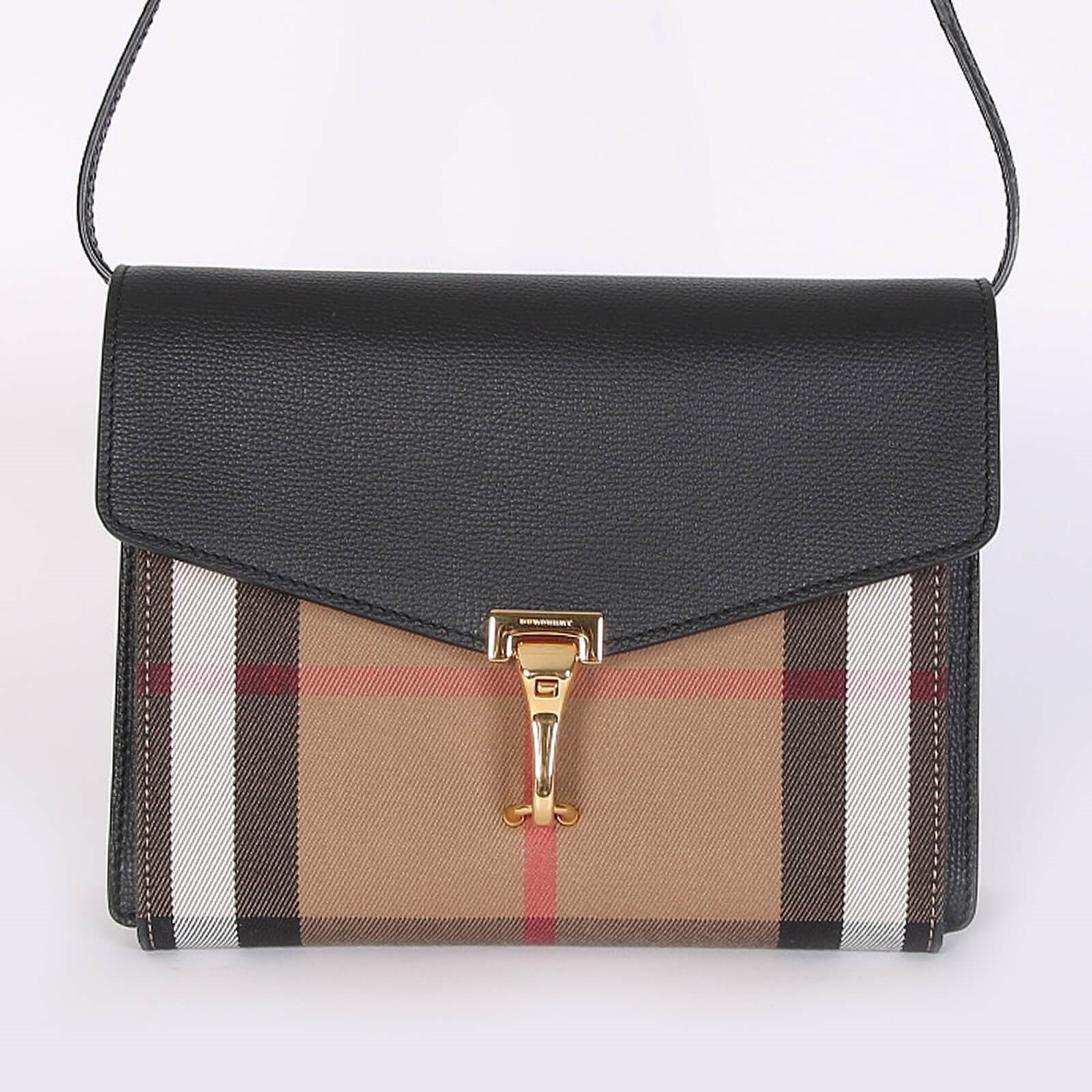 Burberry Macken Small Leather House Check Crossbody Black