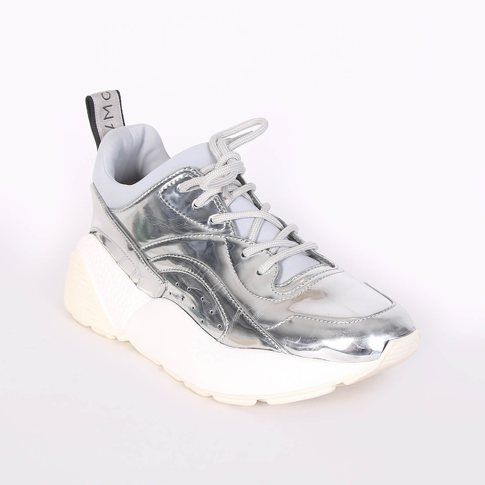 Stella McCartney Eclypse Metallic Eco Leather Sneakers Silver 40 www.luxurybags.eu