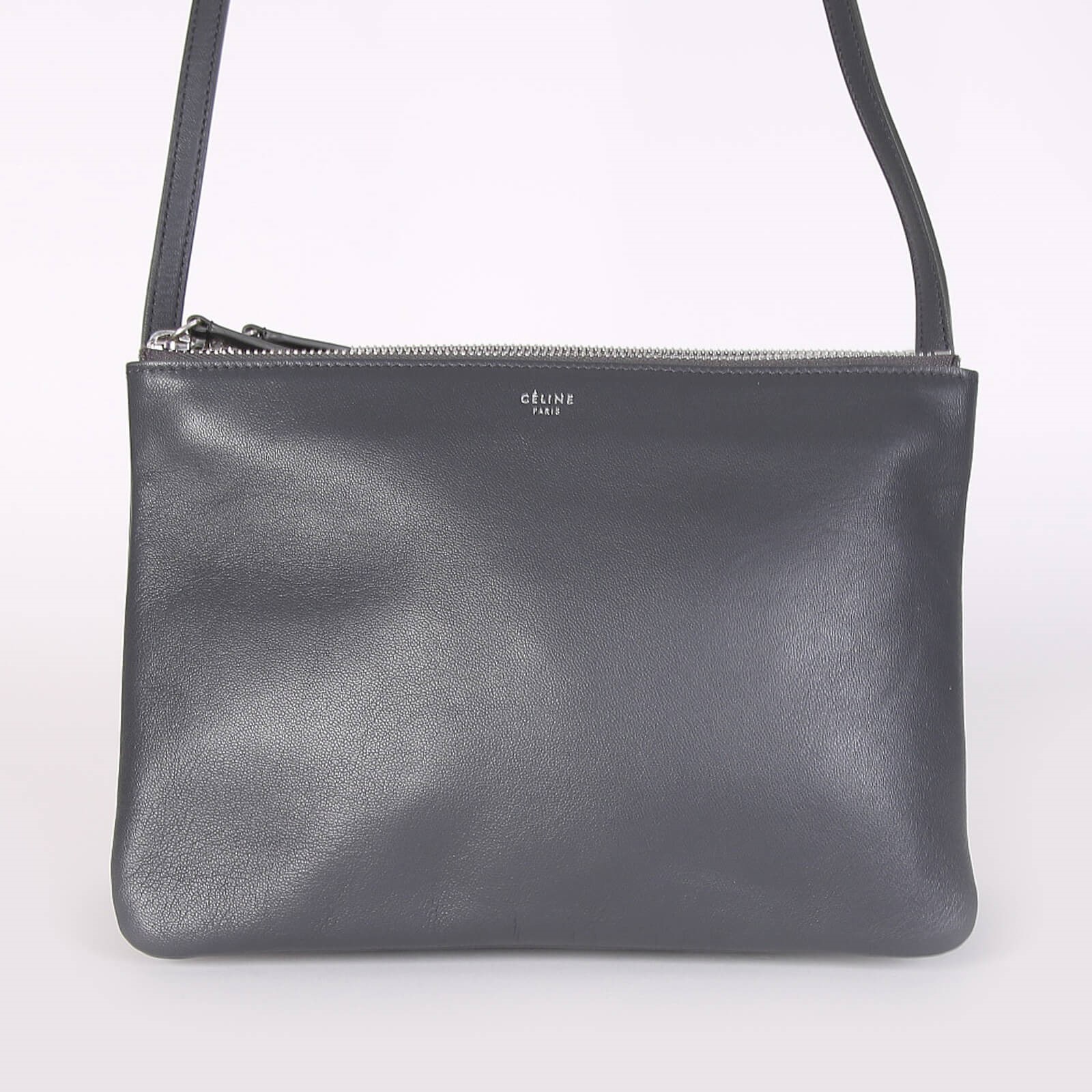 Celine Trio Large Smooth Lambskin Bag Dark Grey www.luxurybags.eu