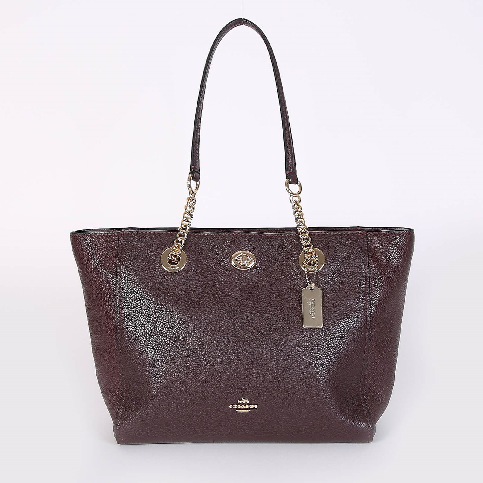 Coach turnlock 27 online chain tote