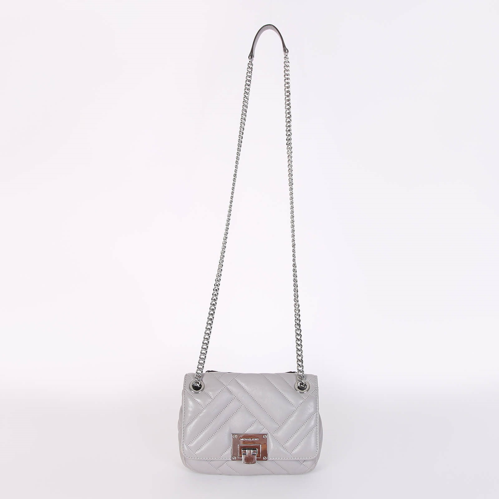 Michael Kors Vivianne Small Chain Flap Bag Grey www.luxurybags.eu