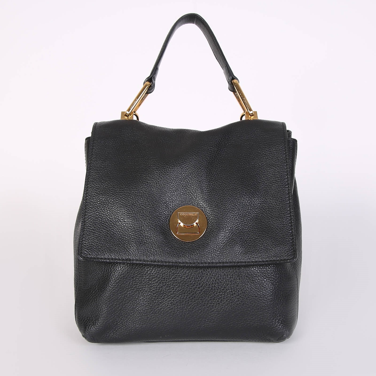 Coccinelle Liya Leather Mini Backpack Black www.luxurybags.eu