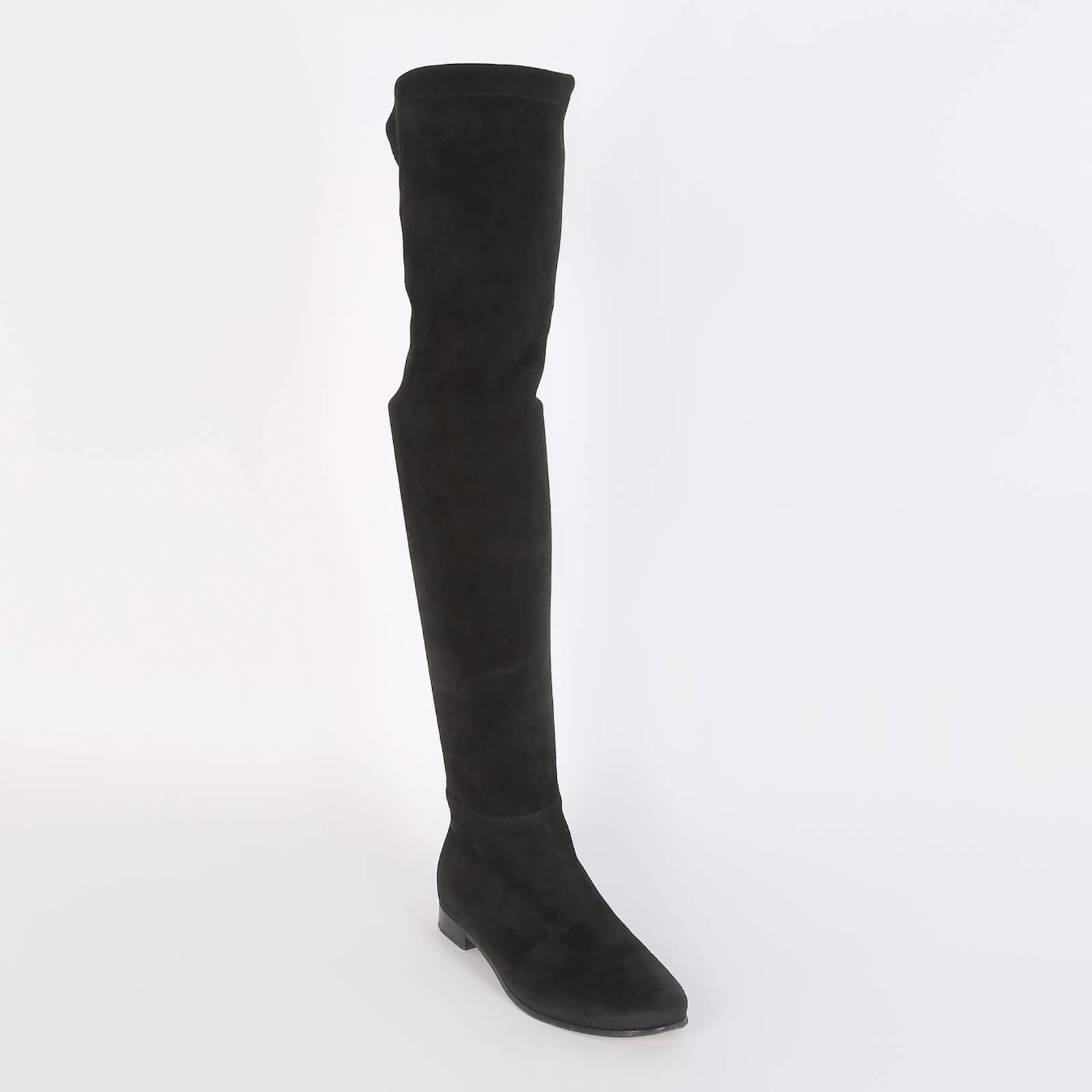 Jimmy Choo Myren Flat Stretch Suede Over the Knee Boots Black 37 www.luxurybags.eu