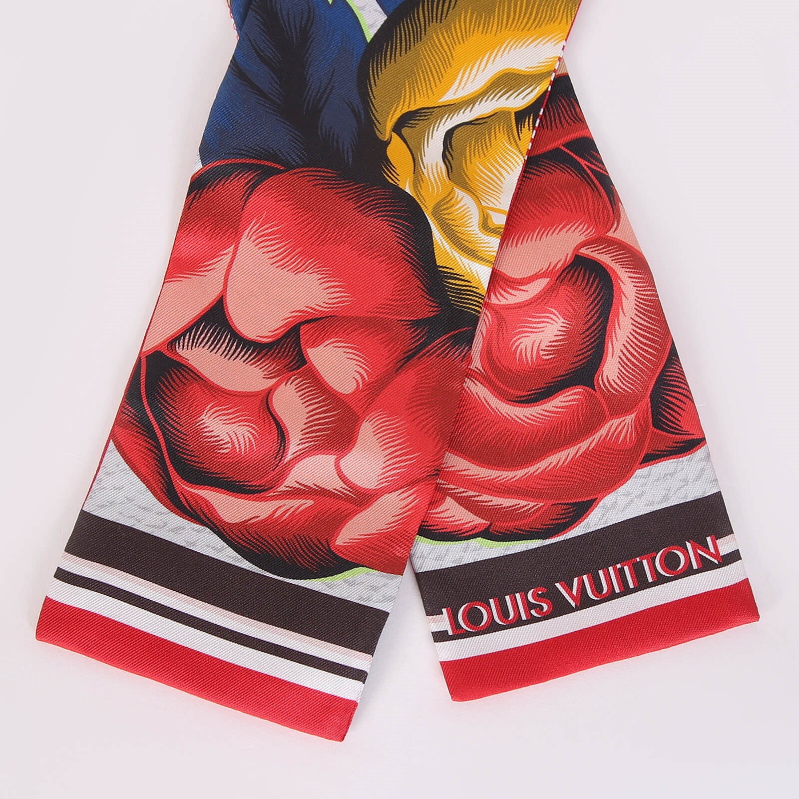 Louis Vuitton - Malle Fleurs Silk Bandeau Red