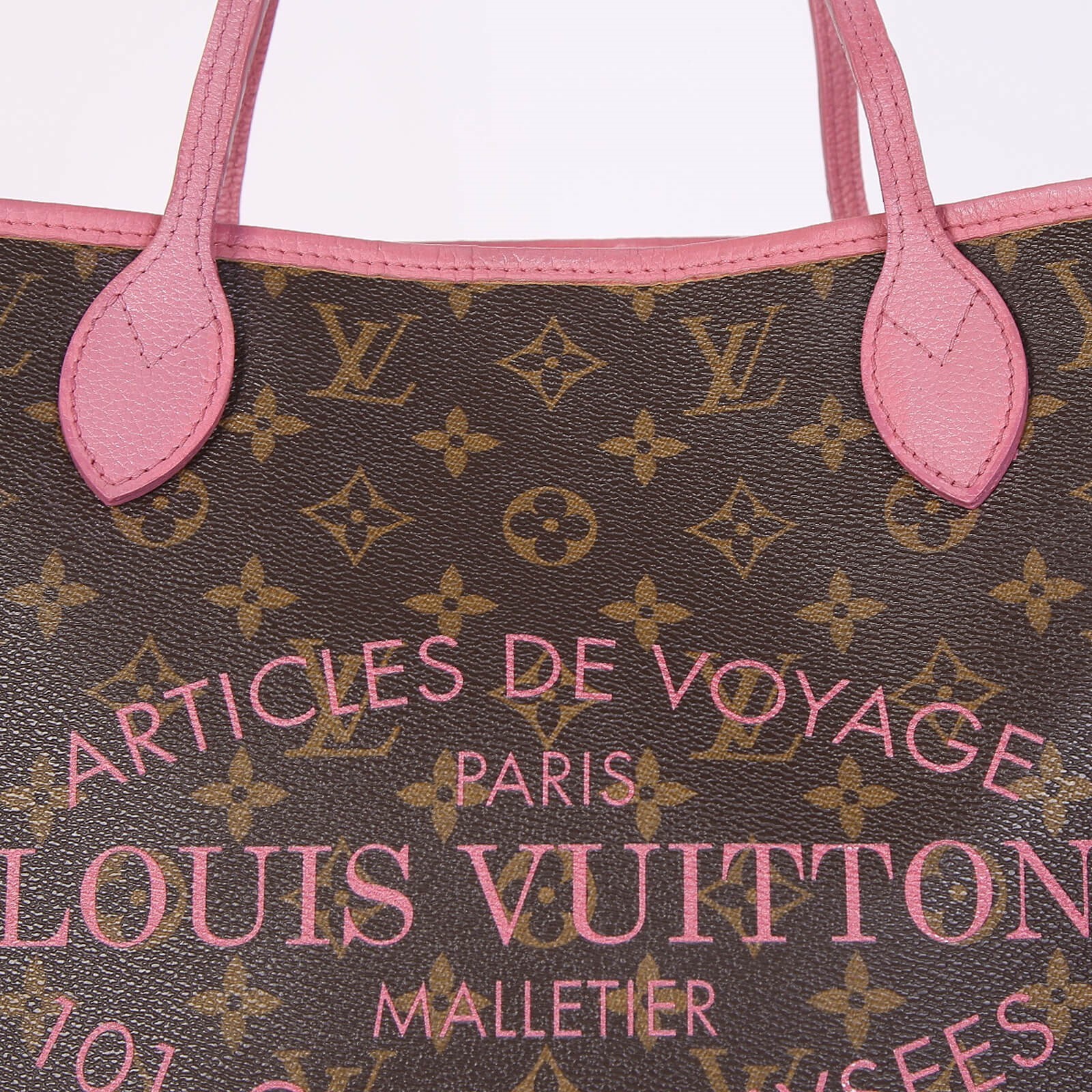 LOUIS VUITTON Monogram Articles de Voyage Ikat Neverfull MM Rose Velours  142335