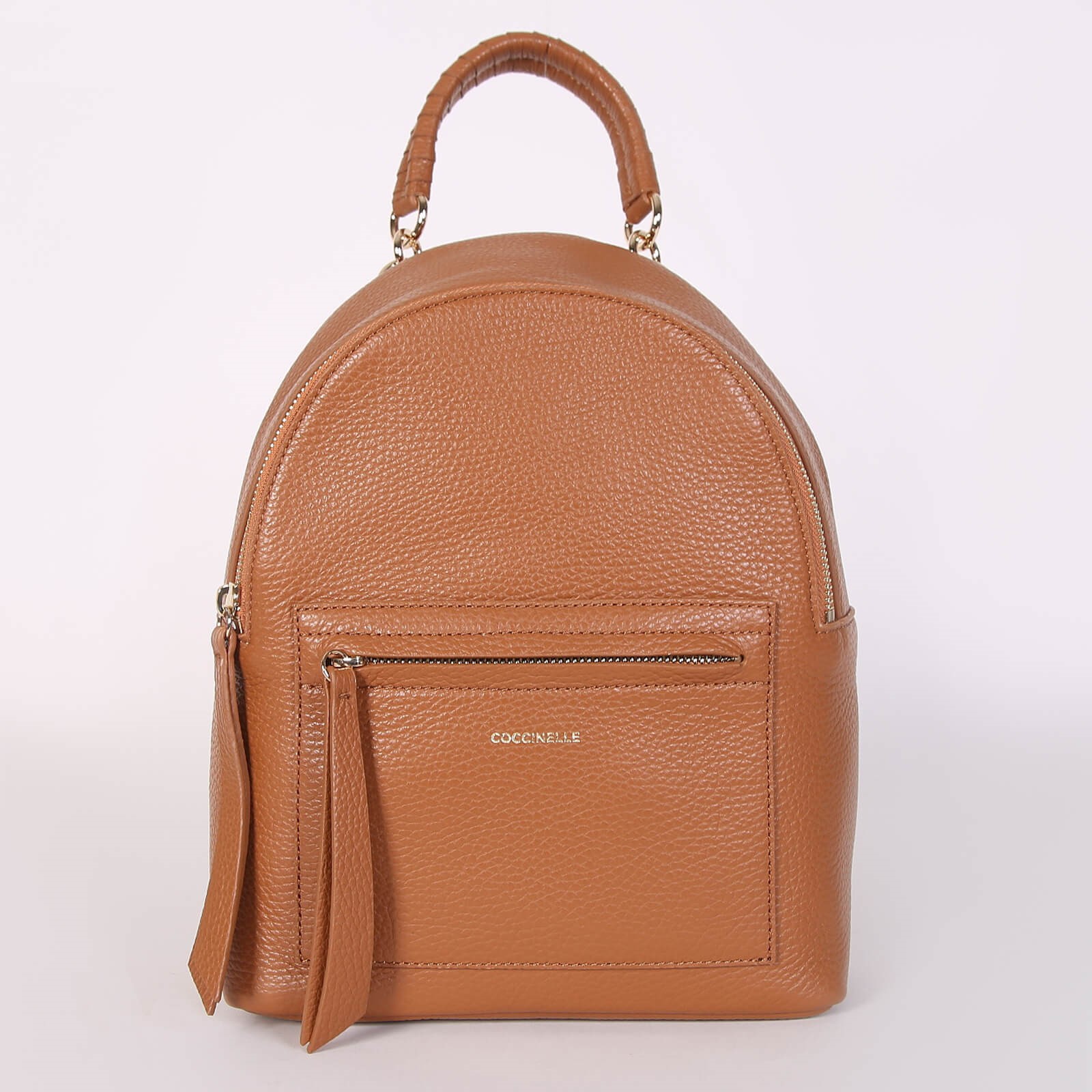 Coccinelle Azalea Small Leather Backpack Brown www.luxurybags.eu