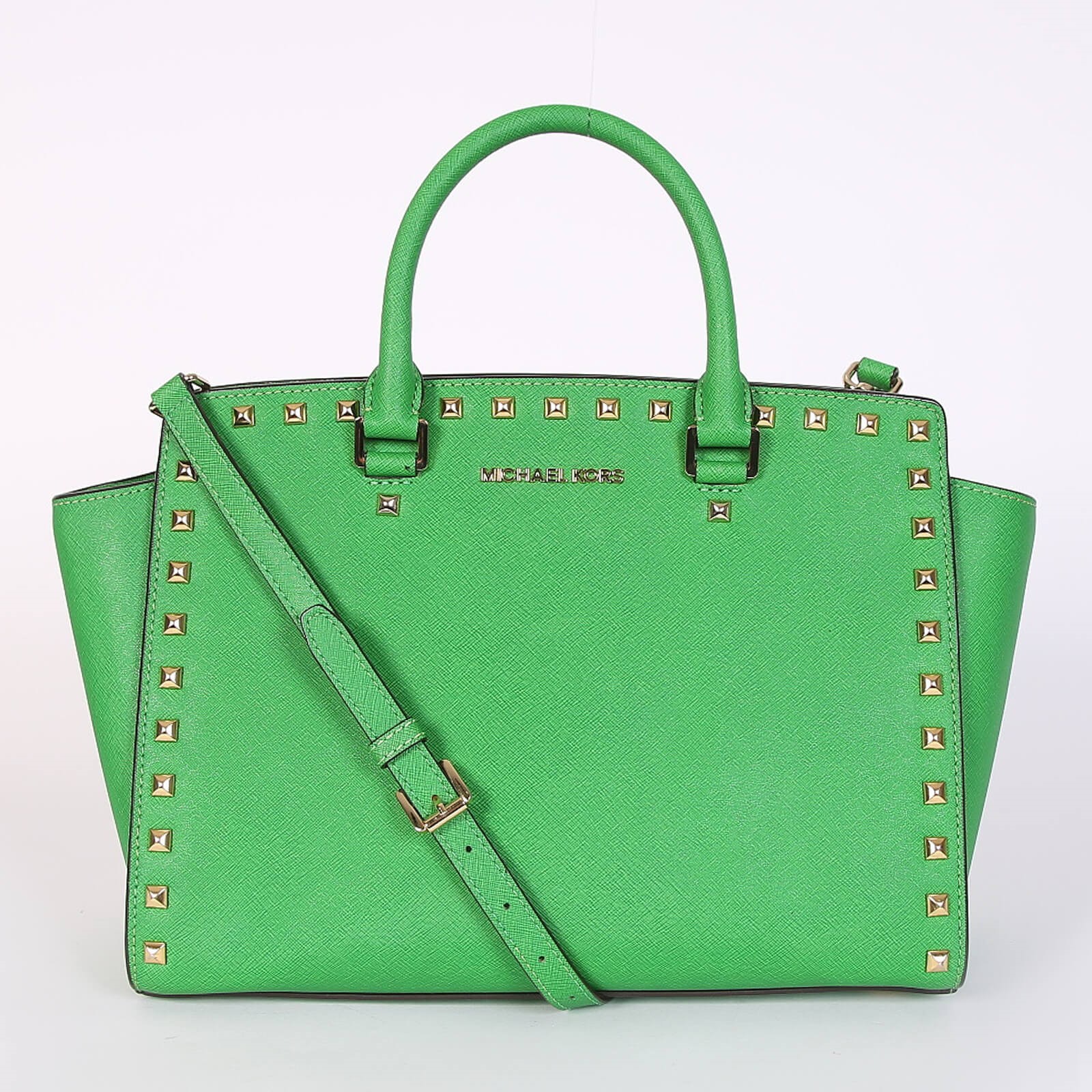 MK large selma studded saffiano tote best sale