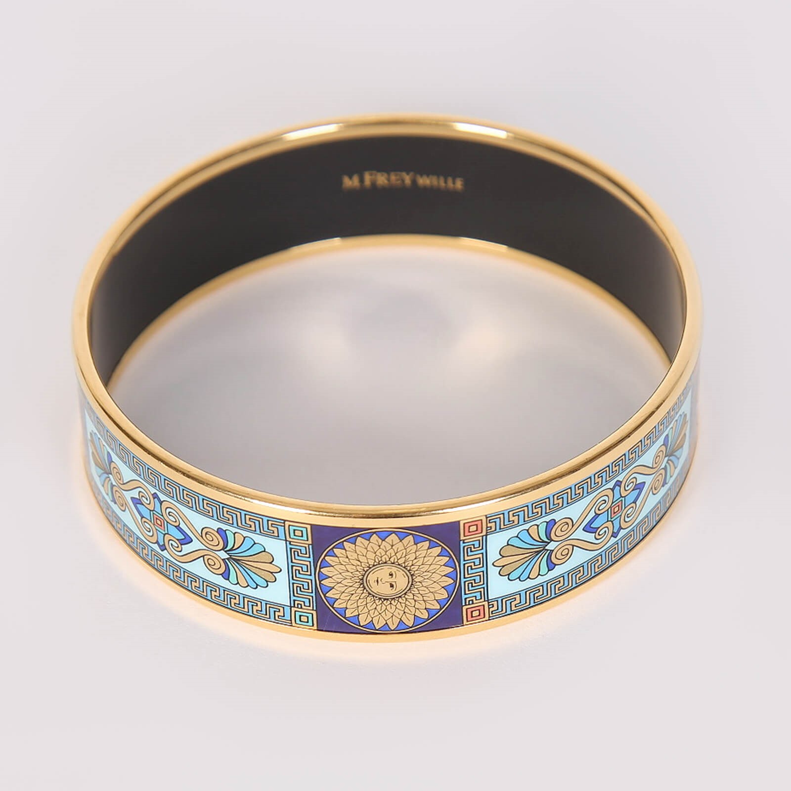 Frey Wille Magic Sphinx Clasp Bangle Ballerina Royal Blue fire enamel 24kt  gold-plated - Inglessis