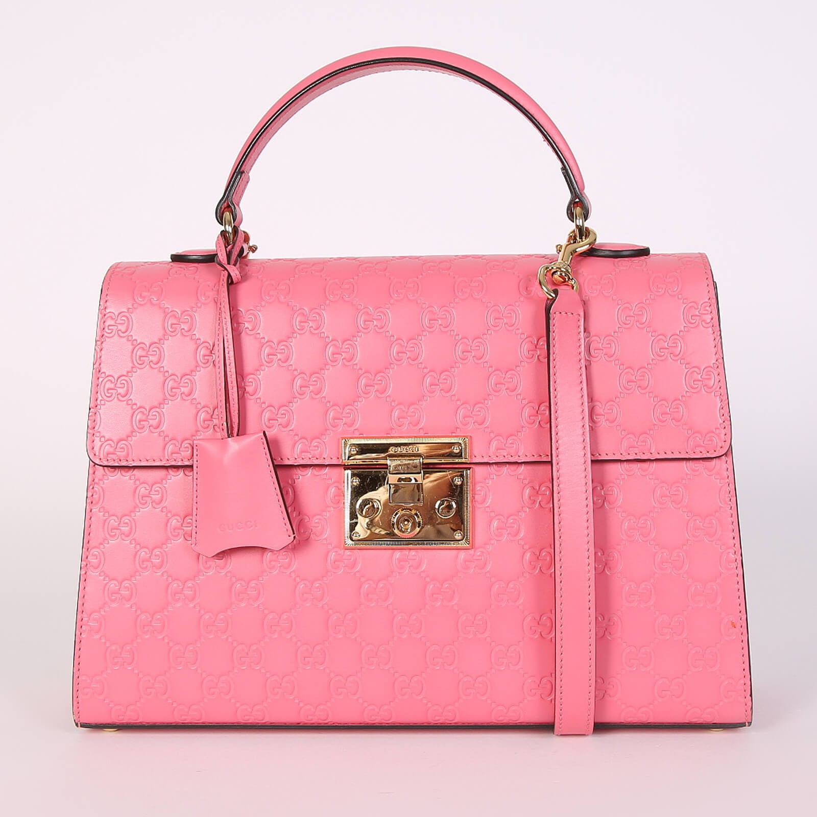 Gucci Padlock Medium Guccissima Top Handle Pink www.luxurybags.eu