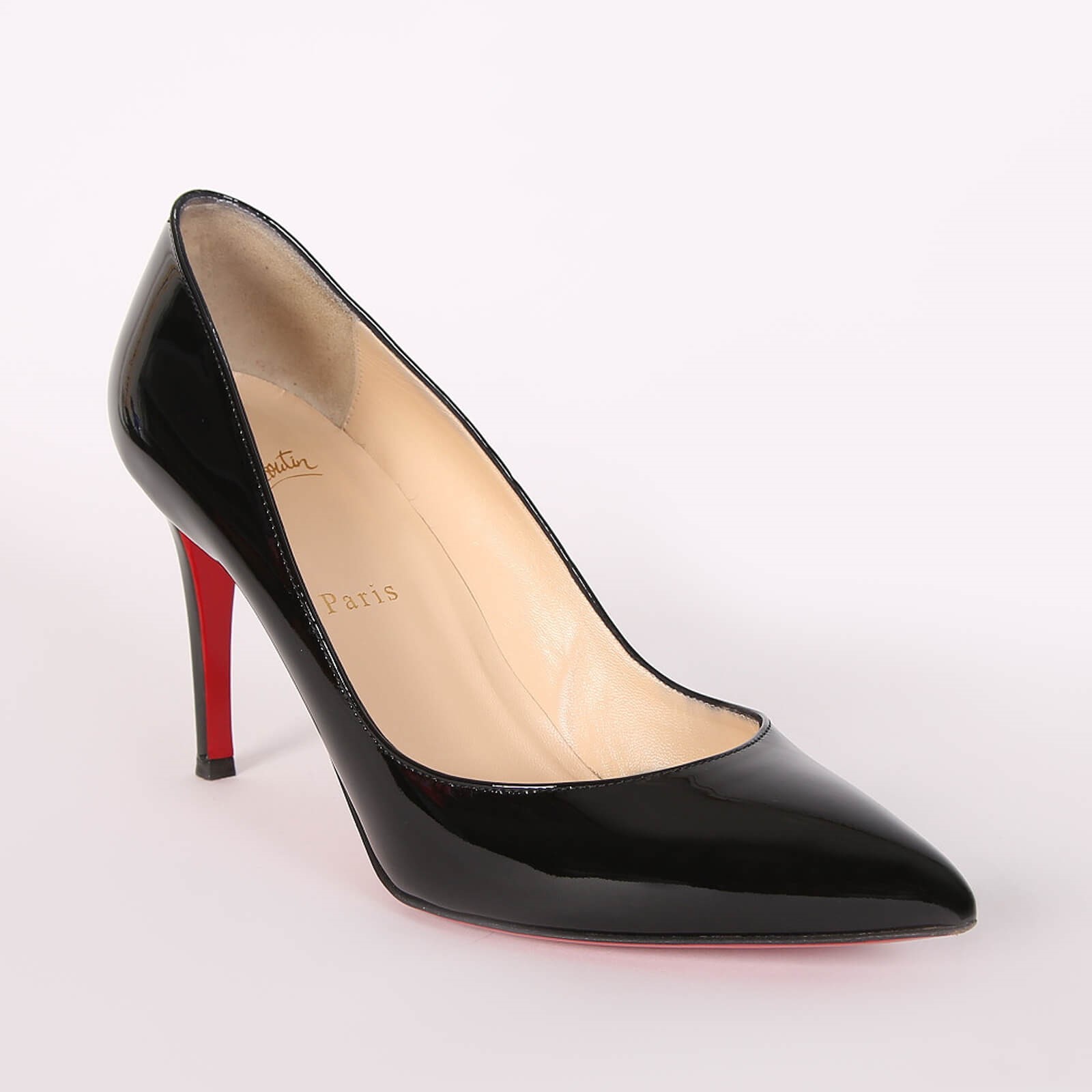 Christian Louboutin Pigalle 85 Patent Leather Pumps Black 39 www.luxurybags.eu