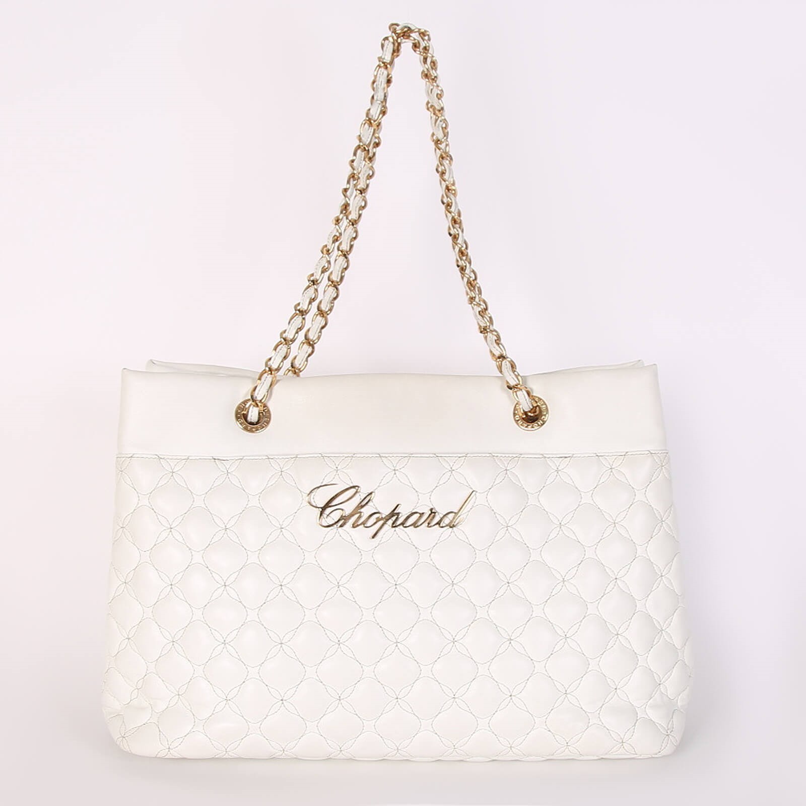 Chopard Quilted Leather Shopping Bag White www.luxurybags.eu