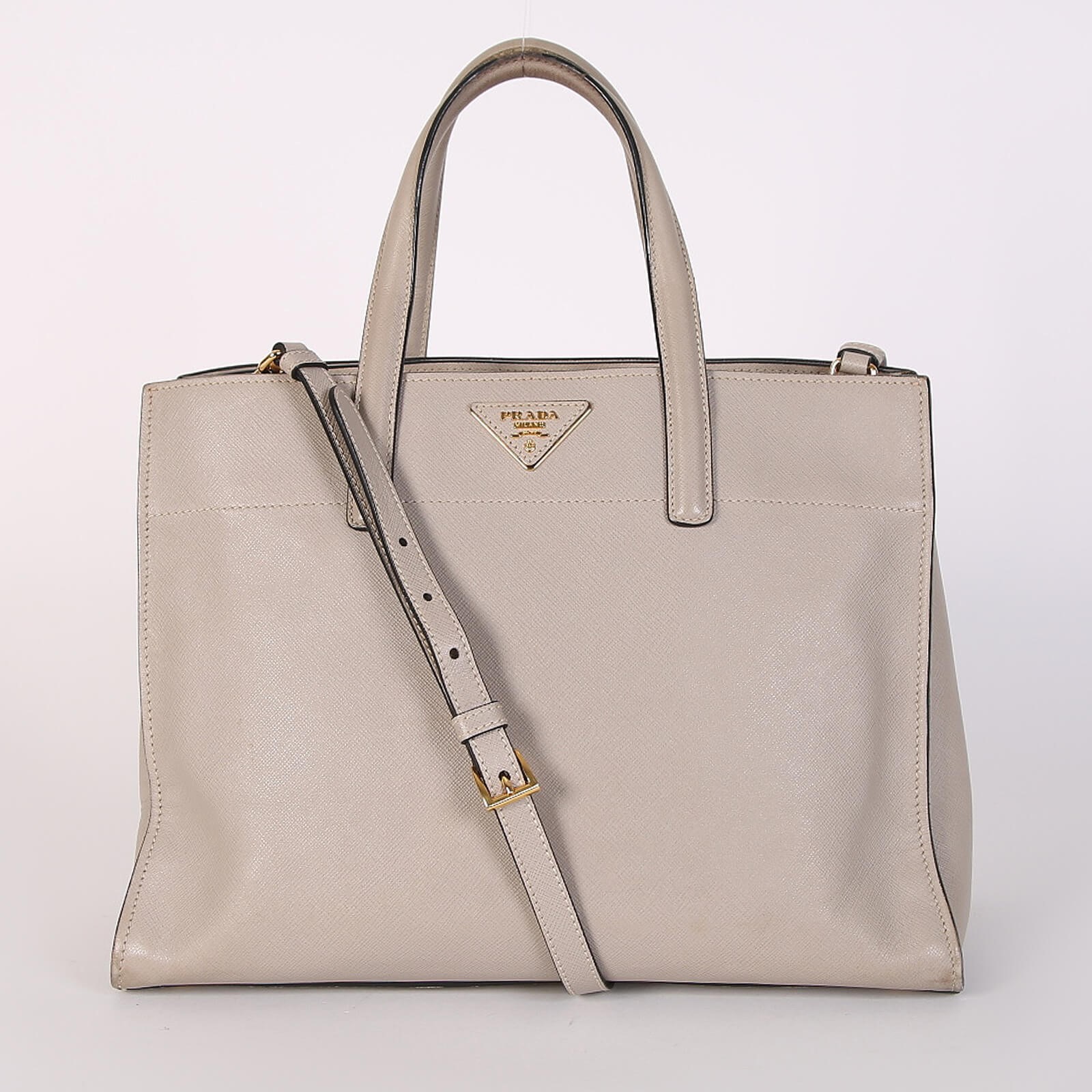 Prada soft leather discount tote