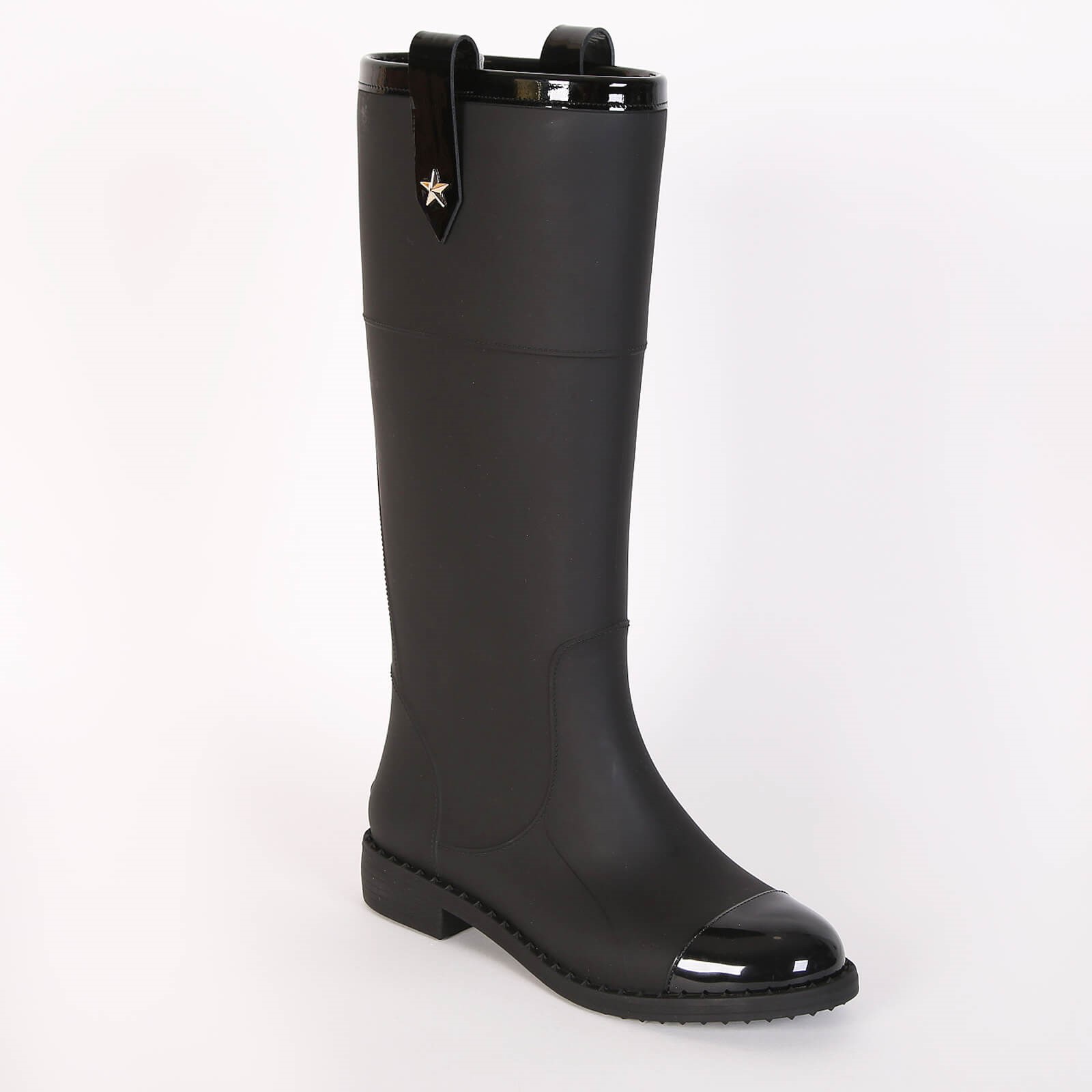 Jimmy Choo Edith Flat Rain Boots Black 40 www.luxurybags.eu