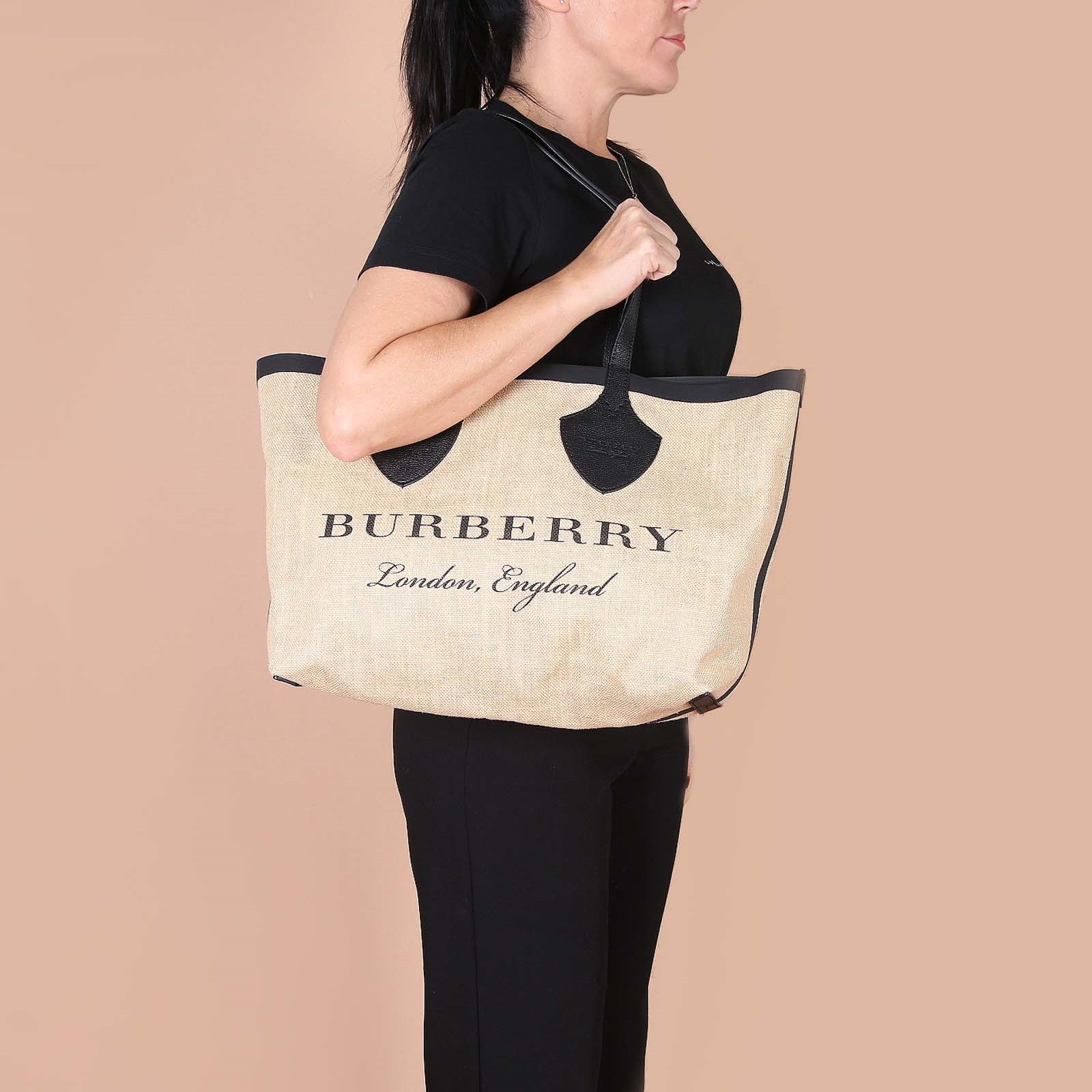 Burberry jute tote hot sale