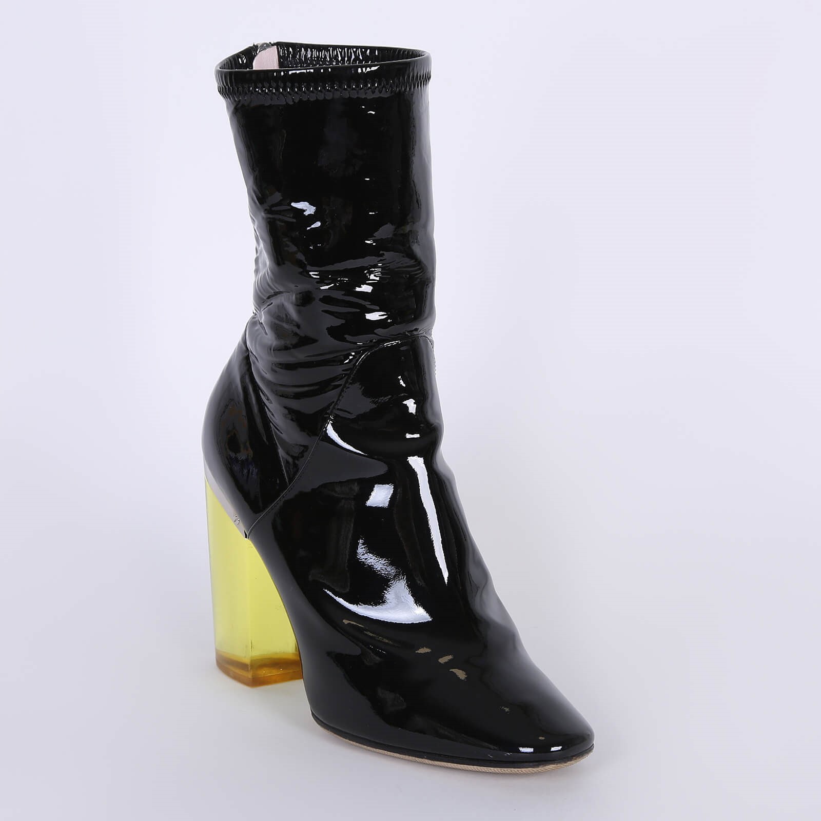 Dior Latex Patent Leather Transparent Heel Ankle Boots Noir 39 www.luxurybags.eu