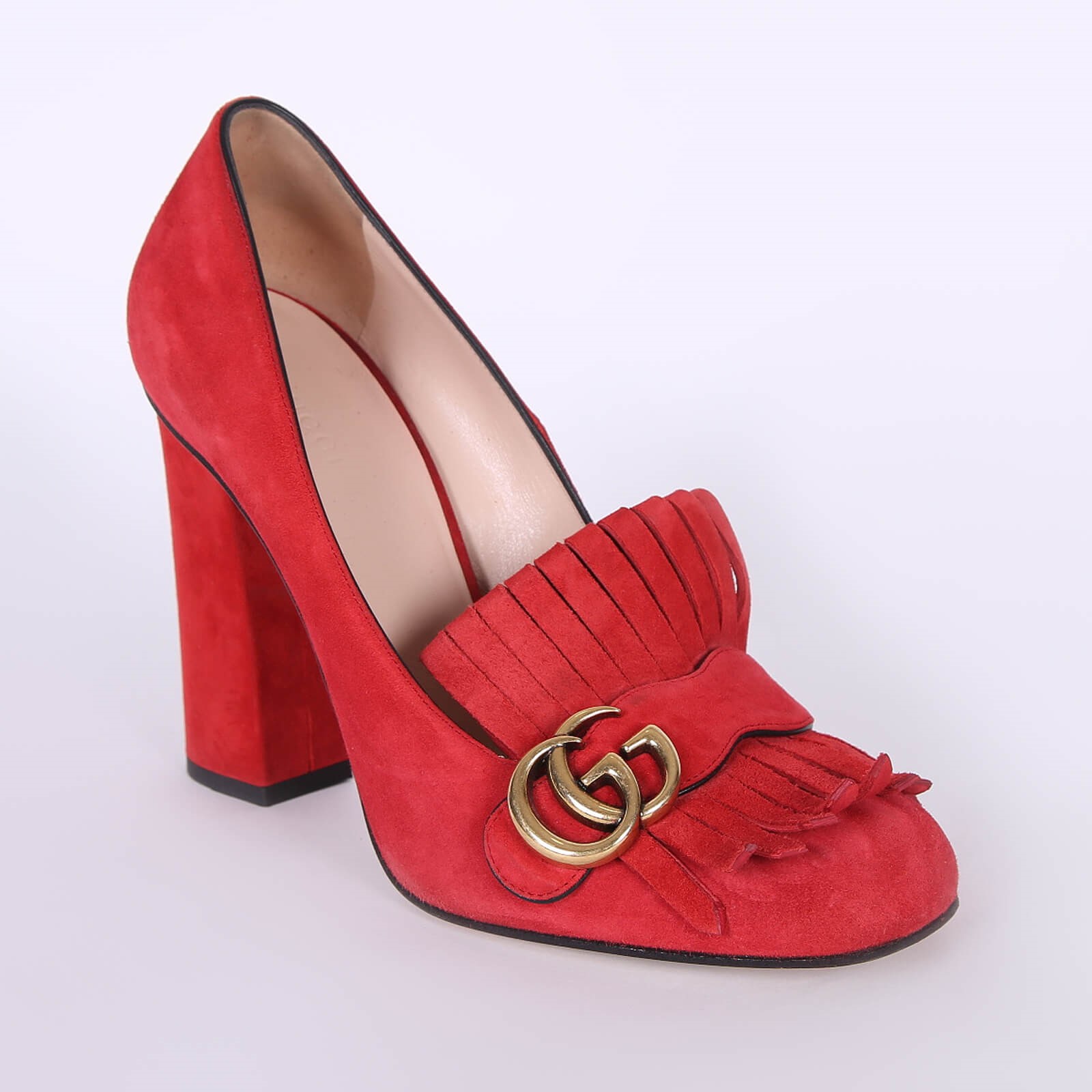 Gucci marmont 2025 red shoes