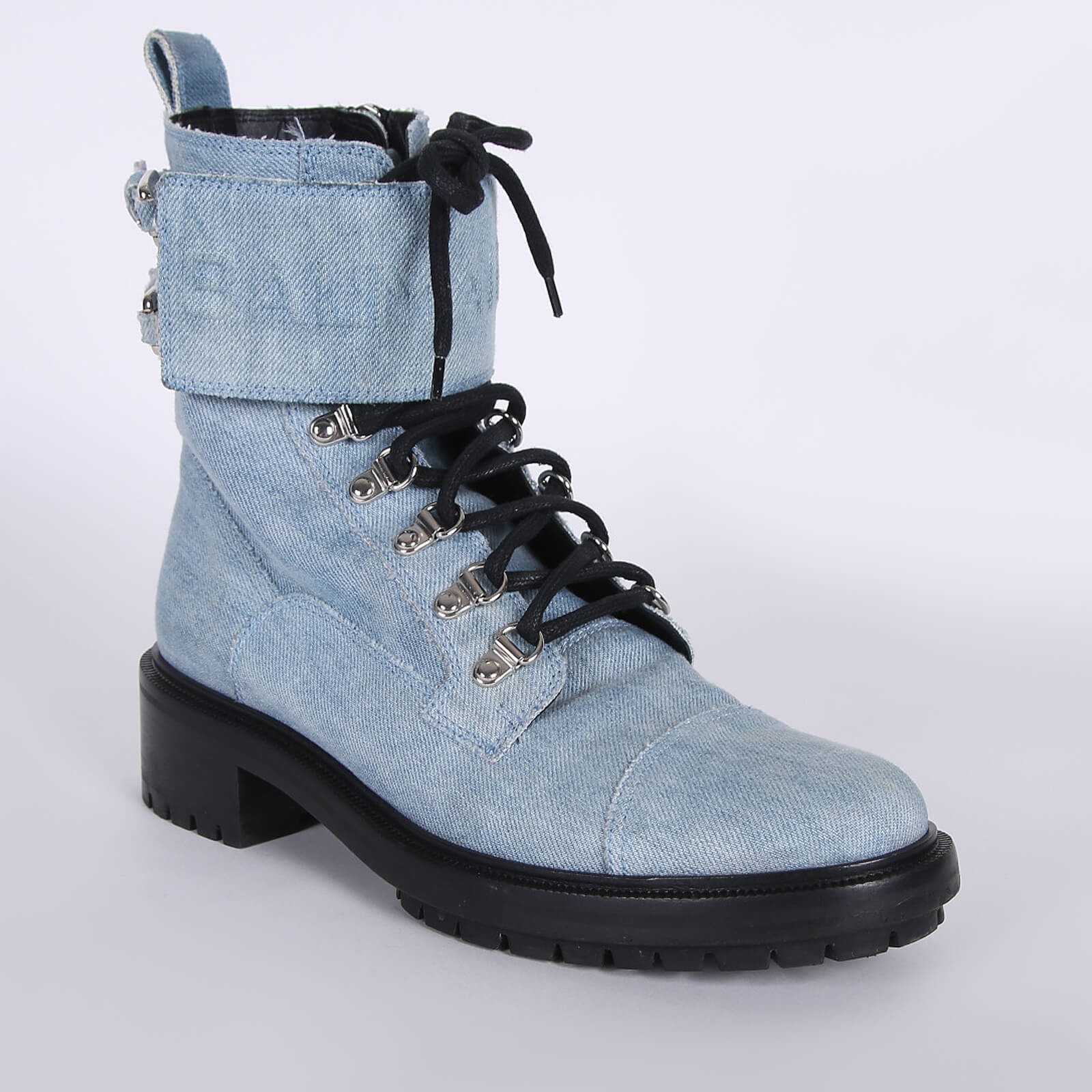 Balmain Cartel Denim Ranger Boots Light Blue 40 www.luxurybags.eu