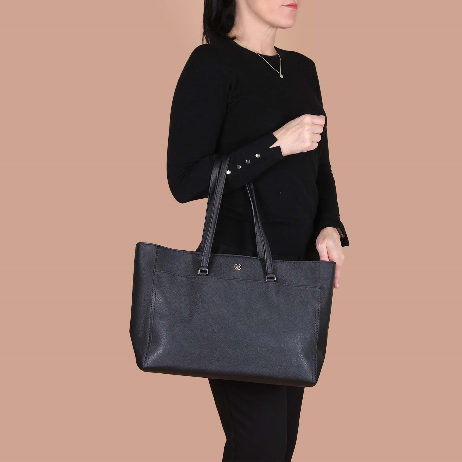 Tory Burch Robinson cheapest Tote Bag Black