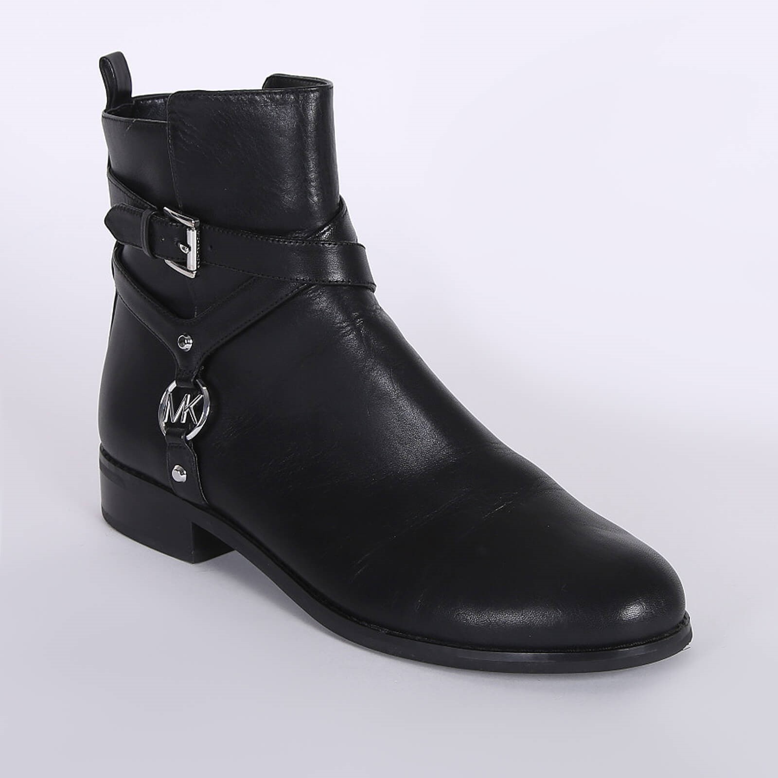 Michael kors black leather ankle boots best sale