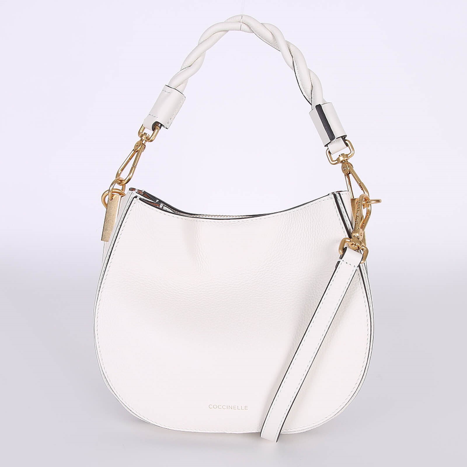 Coccinelle Arpege Leather Hobo Crossbody Bag Ivory www