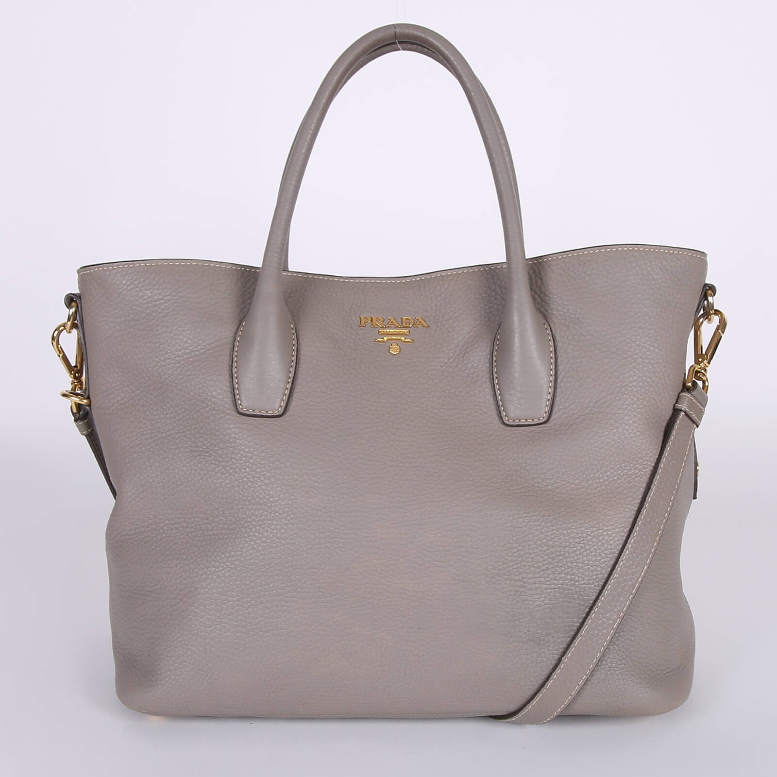 Prada Vitello Daino Shopping Tote Argilla www.luxurybags.eu