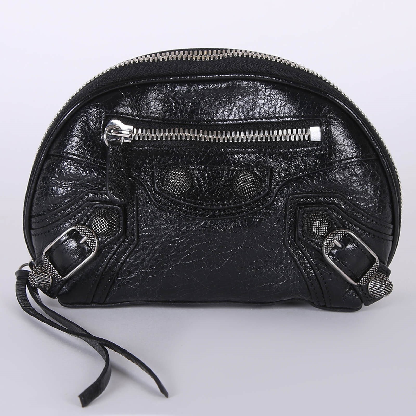 Balenciaga Le Cagole XS Leather Cosmetic Pouch Black www.luxurybags.eu