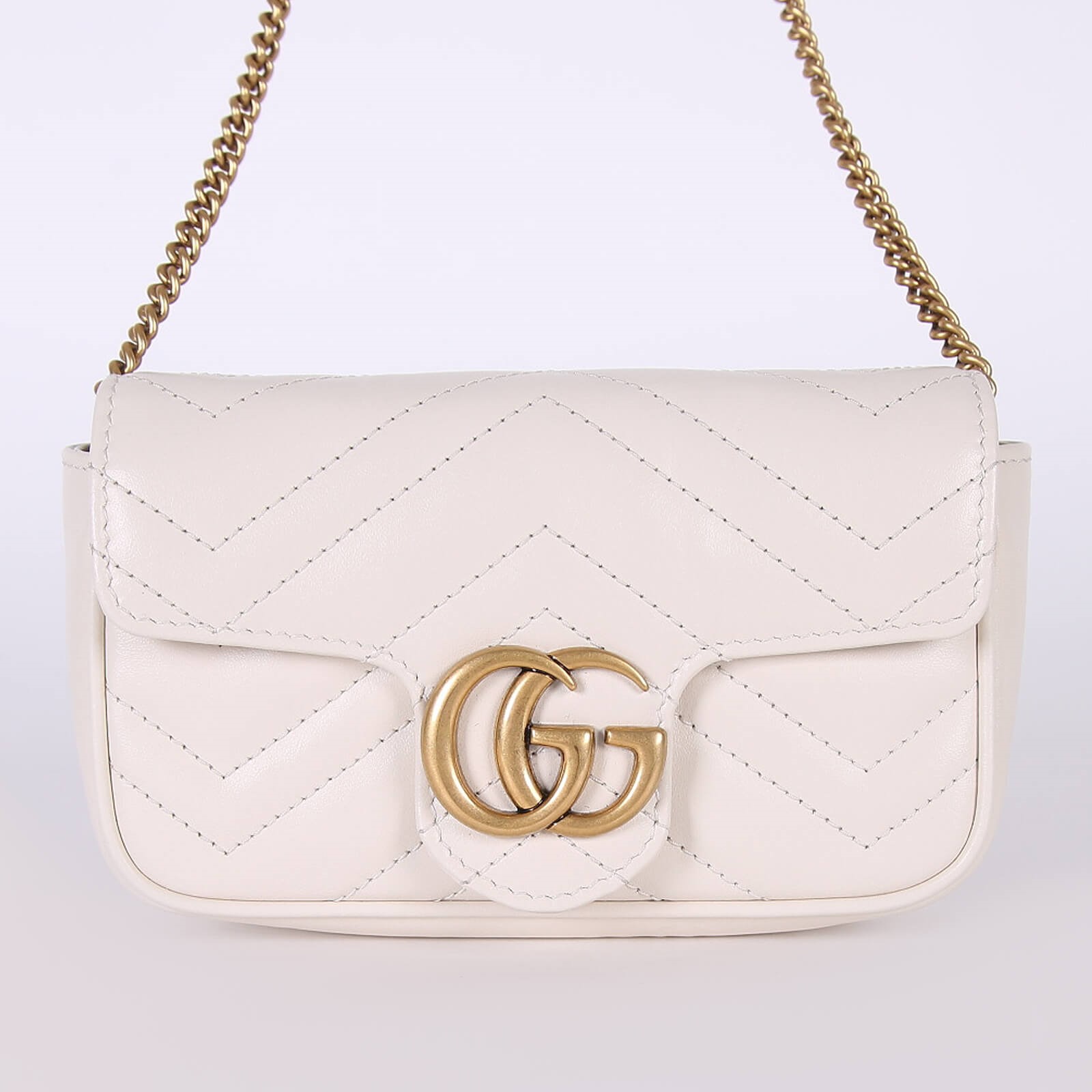 Gucci GG Marmont Super Mini Matelasse Leather Bag Ivory www.luxurybags.eu