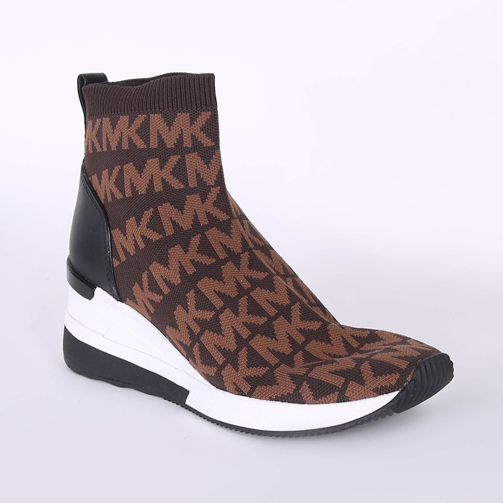 Michael Kors Skyler MK Logo Stretch Knit Sock Boots Brown 40 www.luxurybags.eu